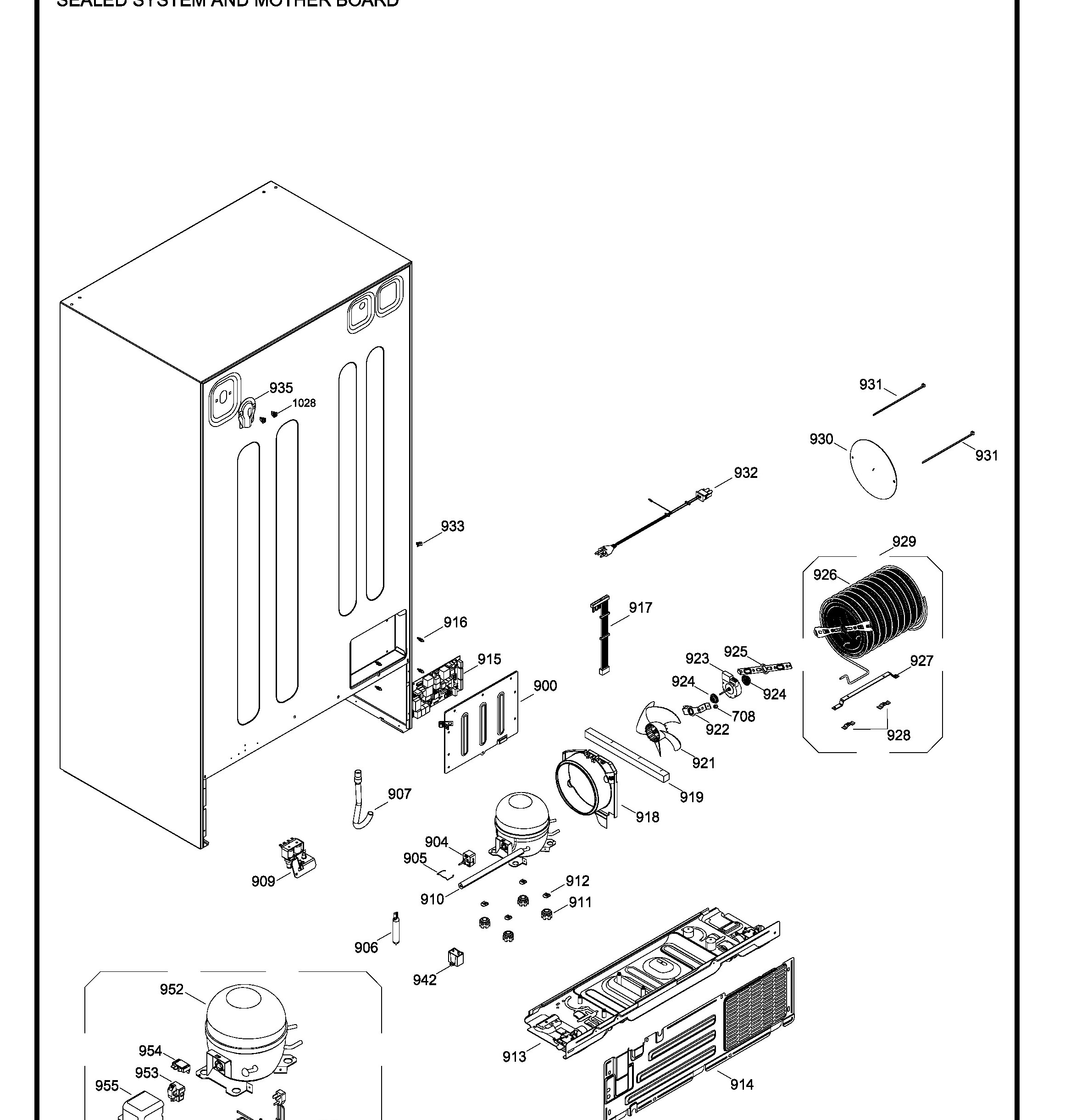 RZ2300YGTIBB Exploded View 8 appliance exploded-view parts diagram