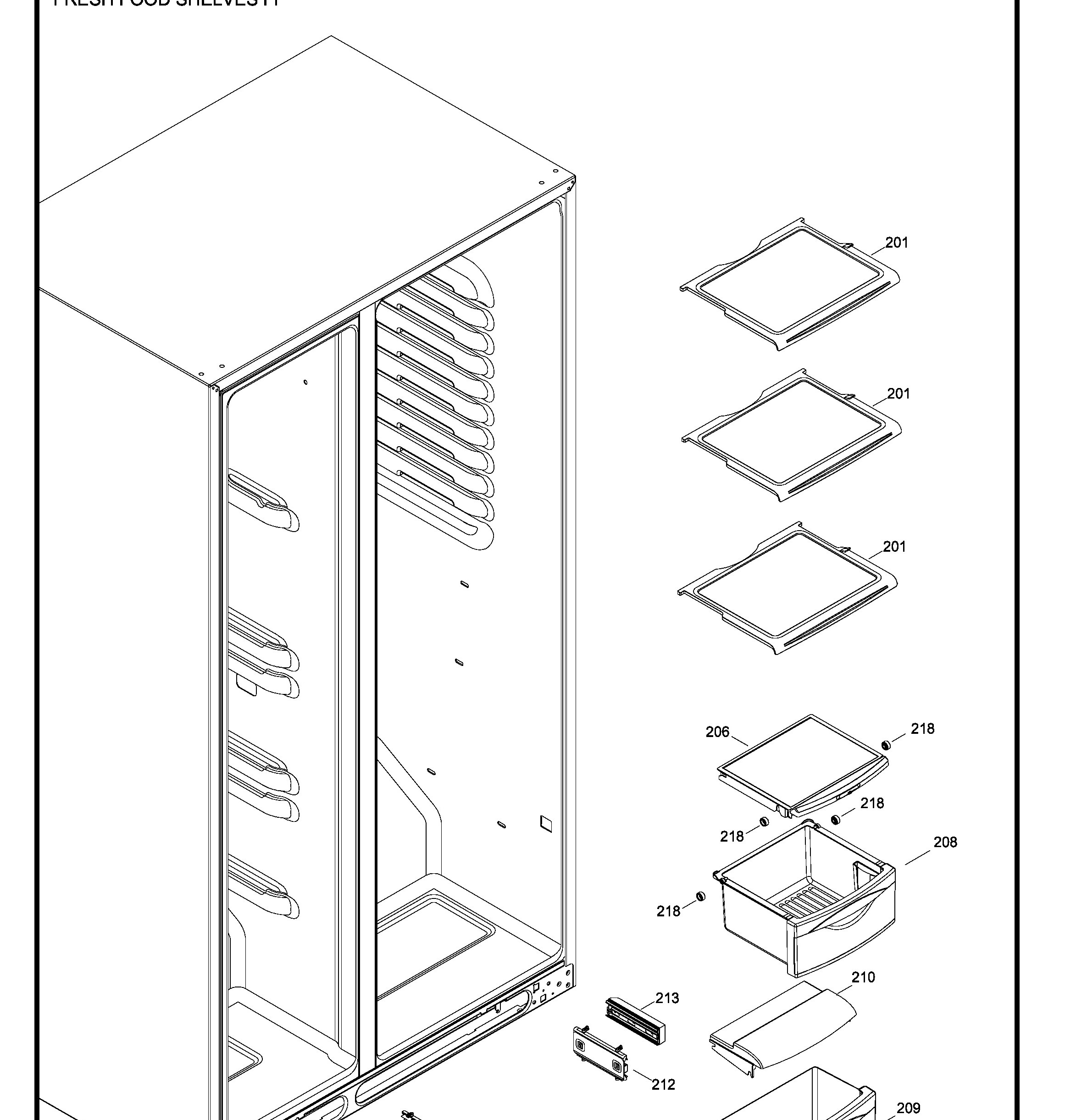 RZ2300YGTIBB Exploded View 3 appliance exploded-view parts diagram