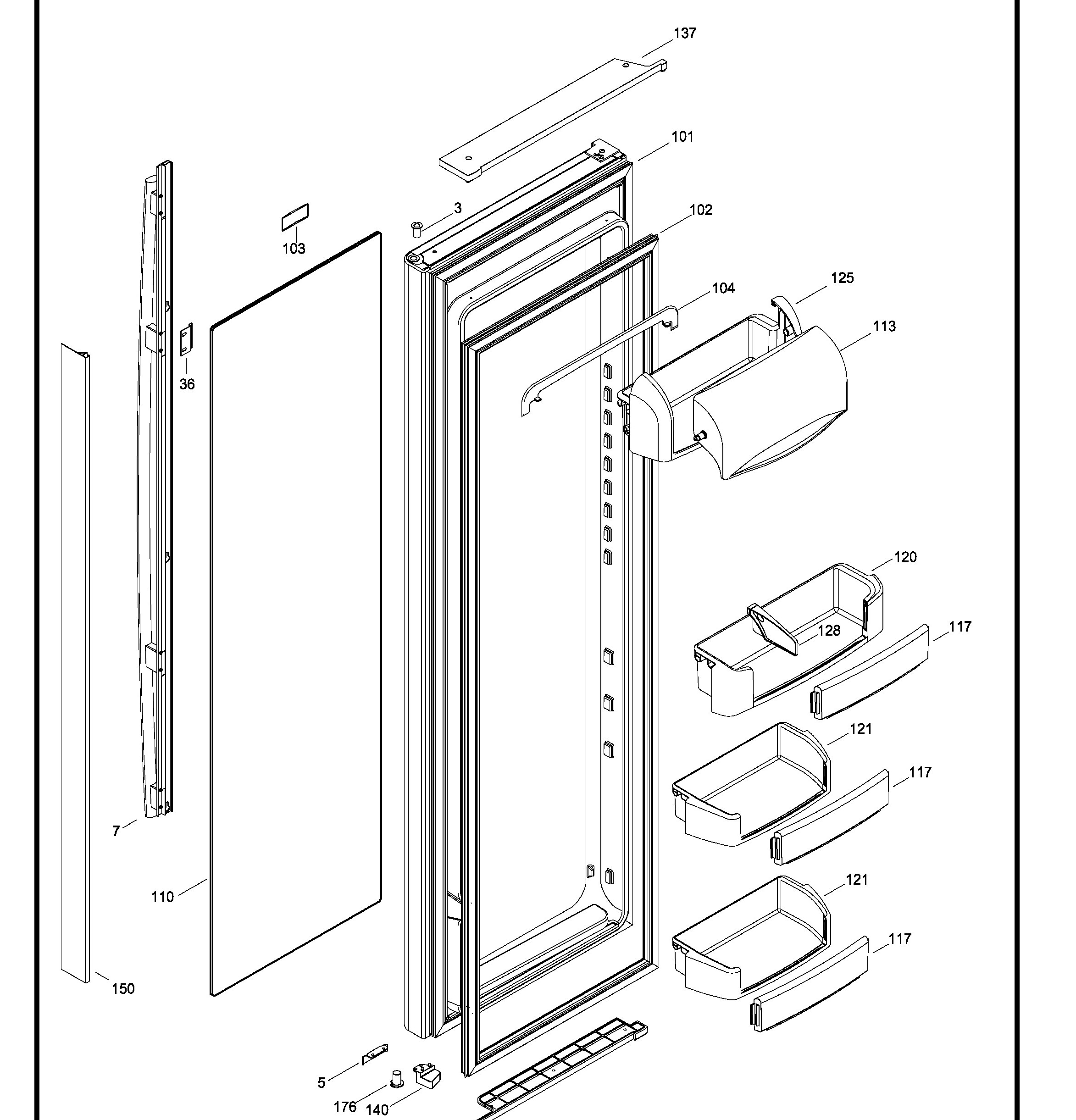 RZ2300YGTIBB Exploded View 2 appliance exploded-view parts diagram