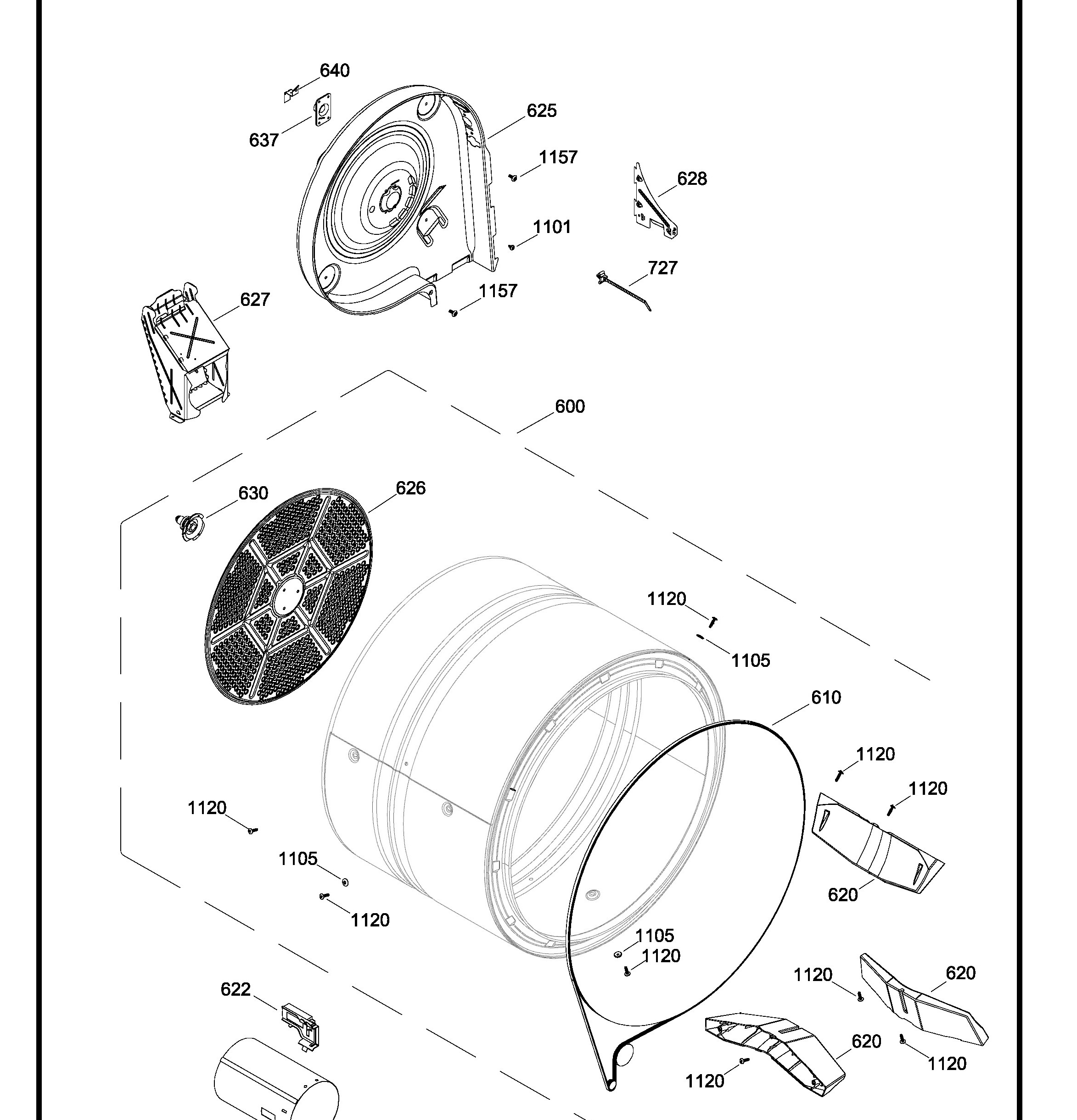 SEC620DPBB00 Exploded View 5 appliance exploded-view parts diagram