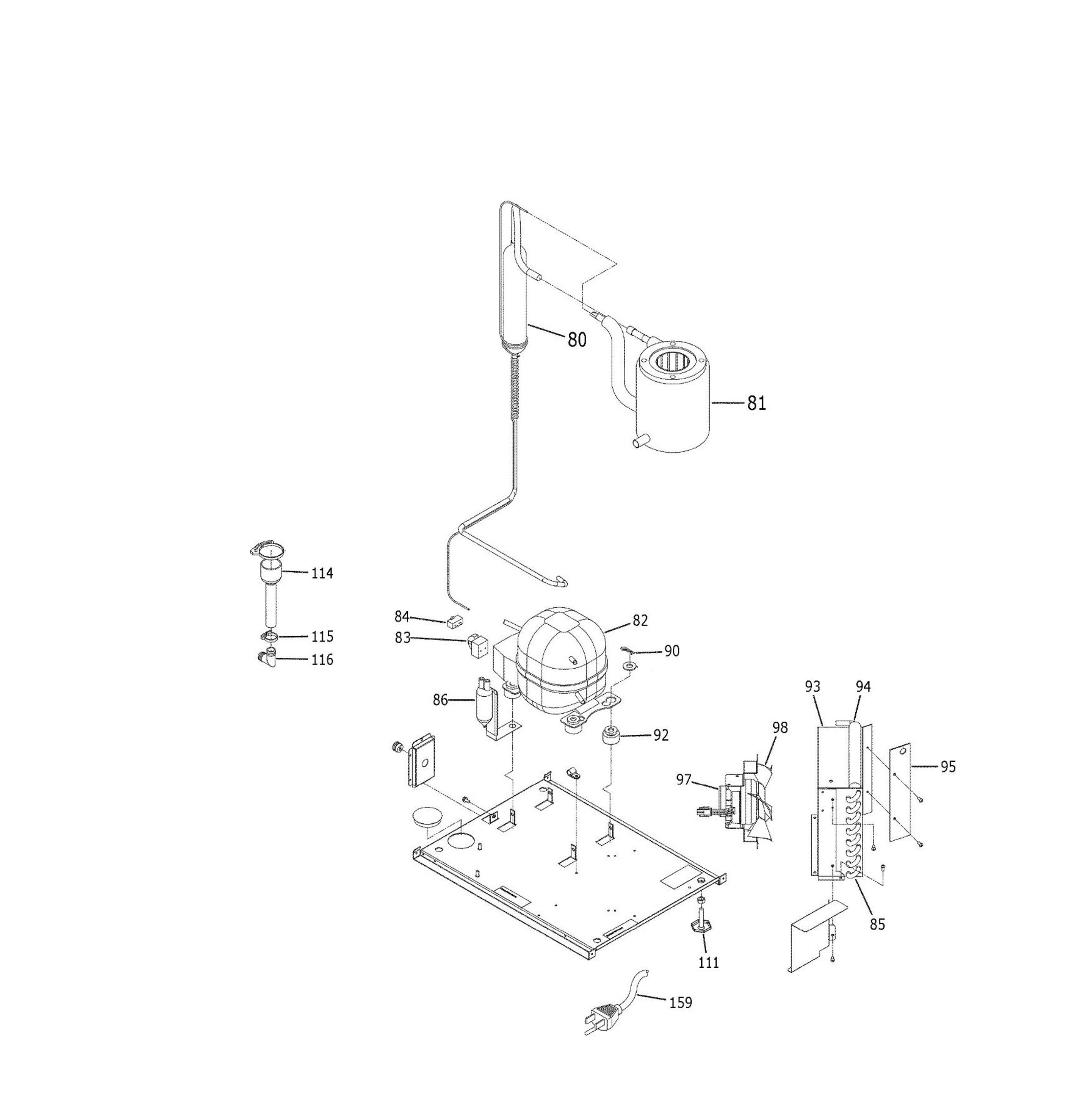 UNC15NJBII Exploded View 2 appliance exploded-view parts diagram