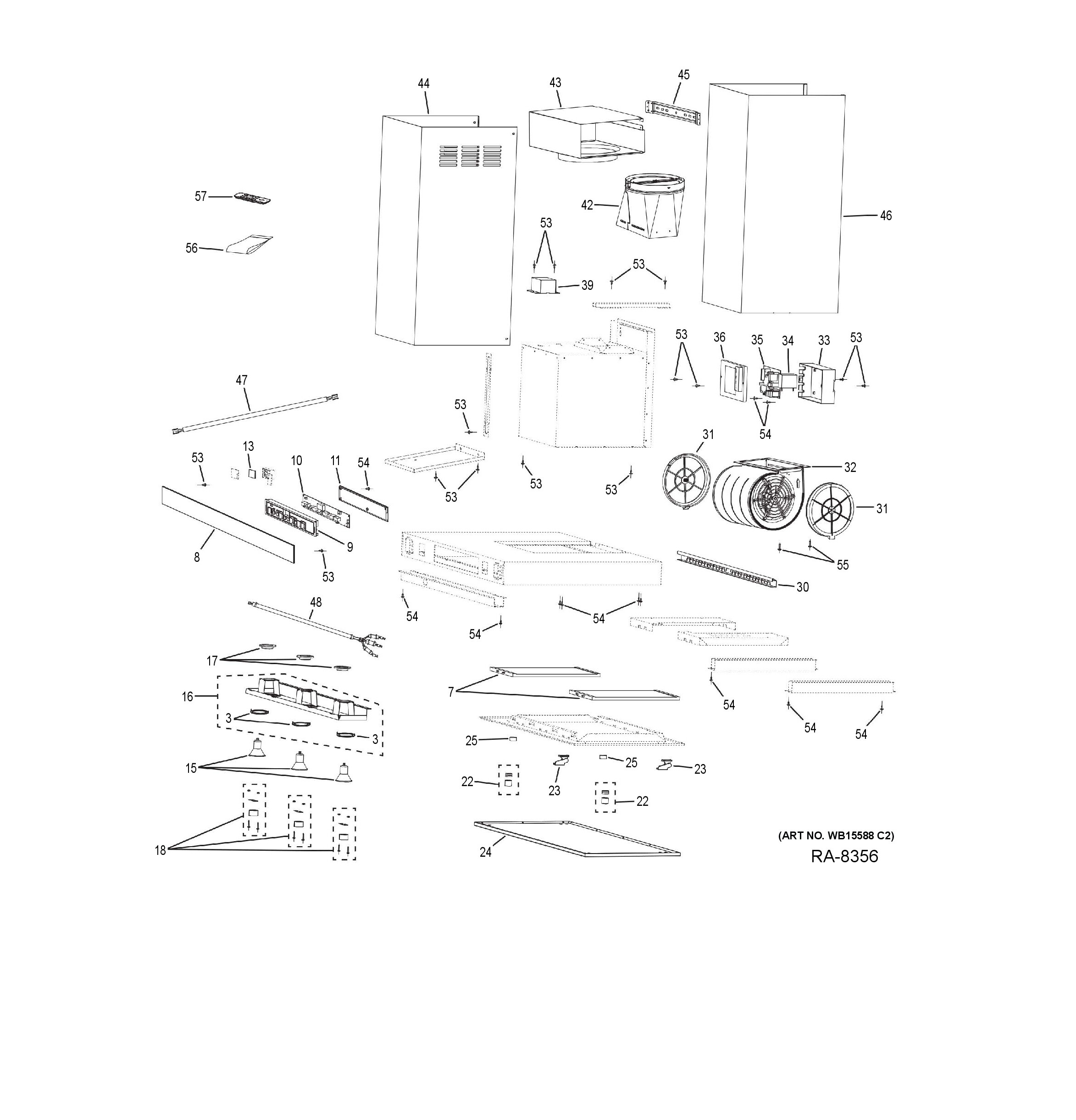 UVW9301SL2SS Exploded View 2 appliance exploded-view parts diagram