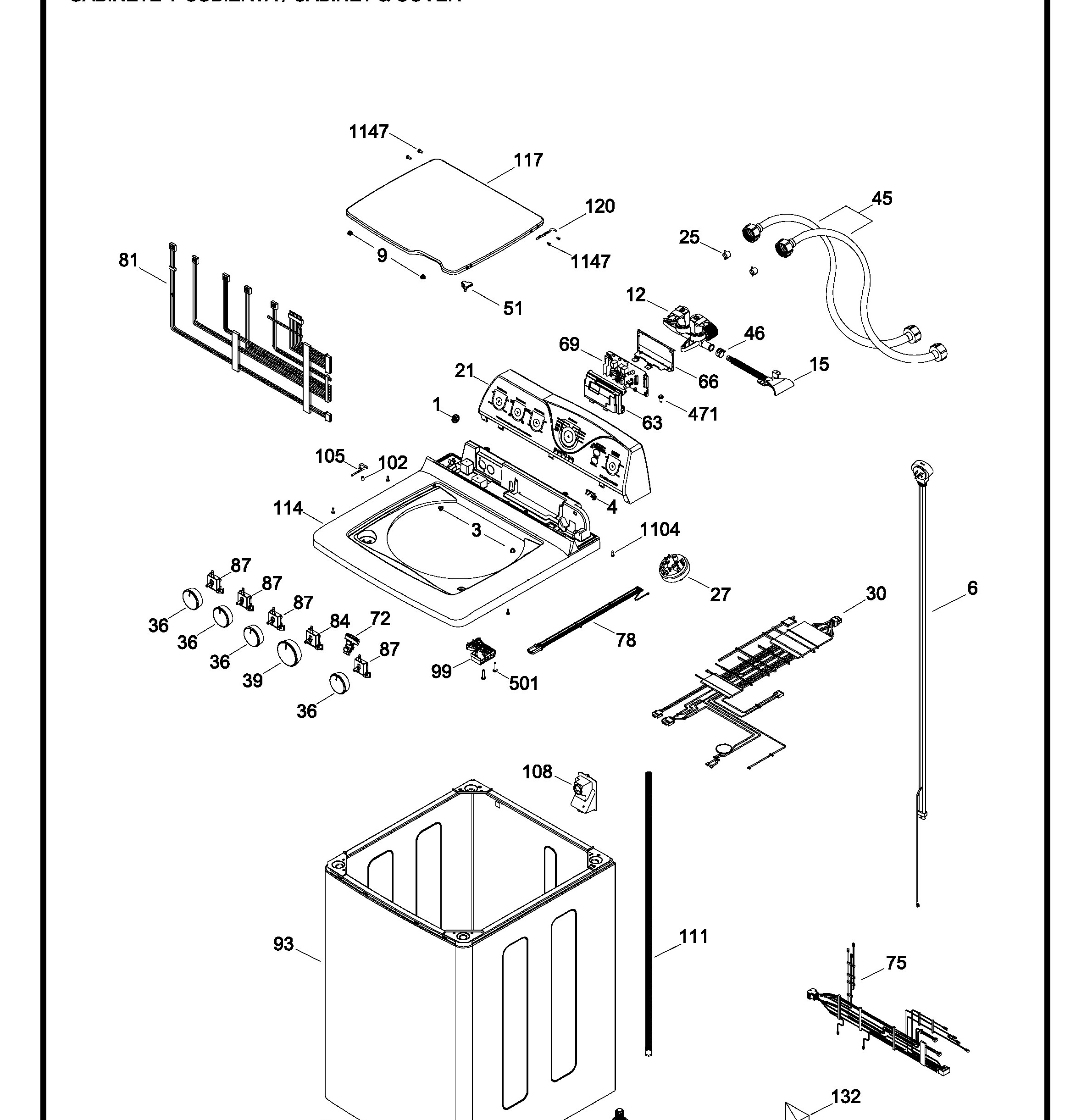 WGA17502XPB10 Exploded View 1 appliance exploded-view parts diagram