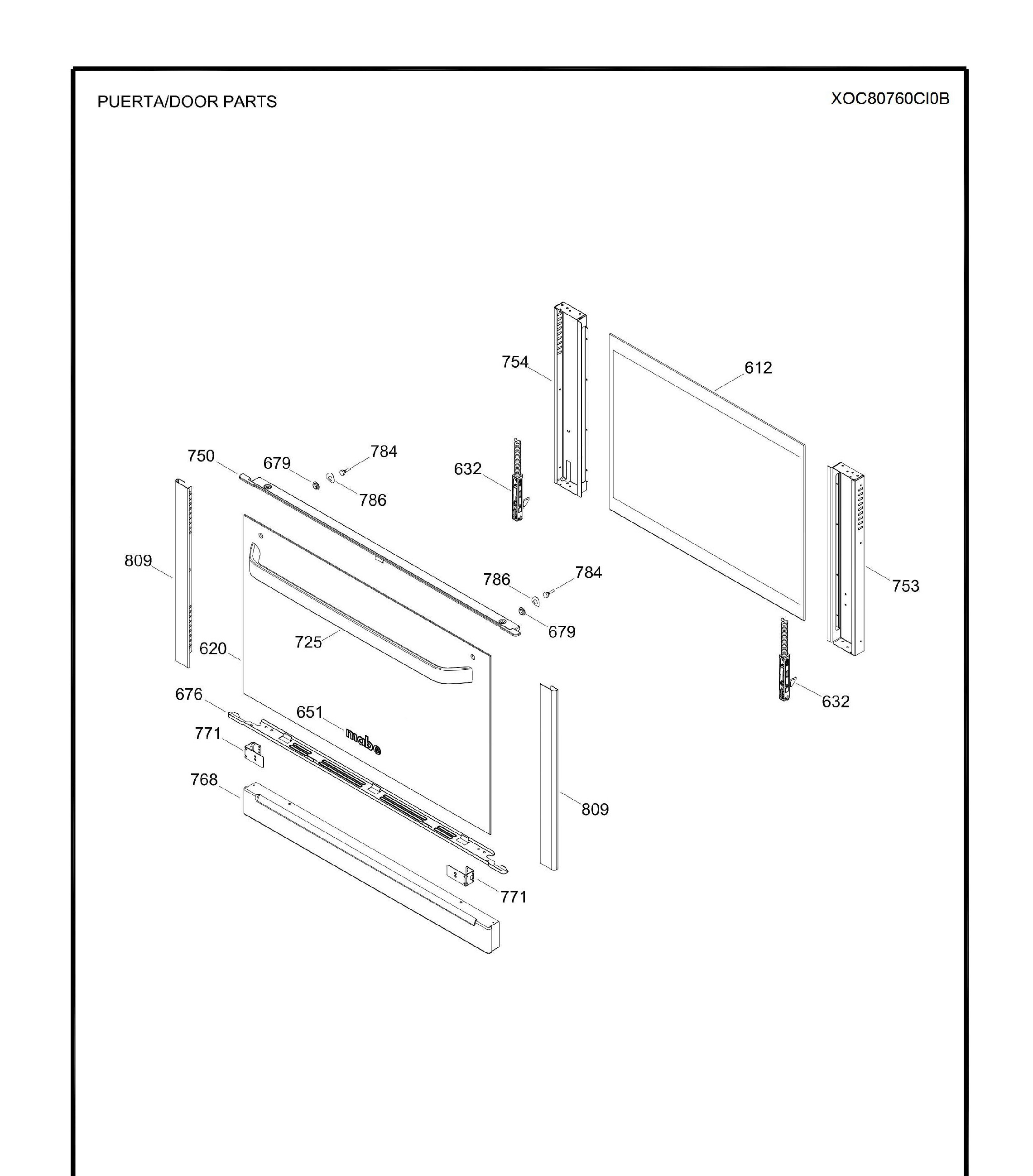 XOC80760CI0B Exploded View 4 appliance exploded-view parts diagram