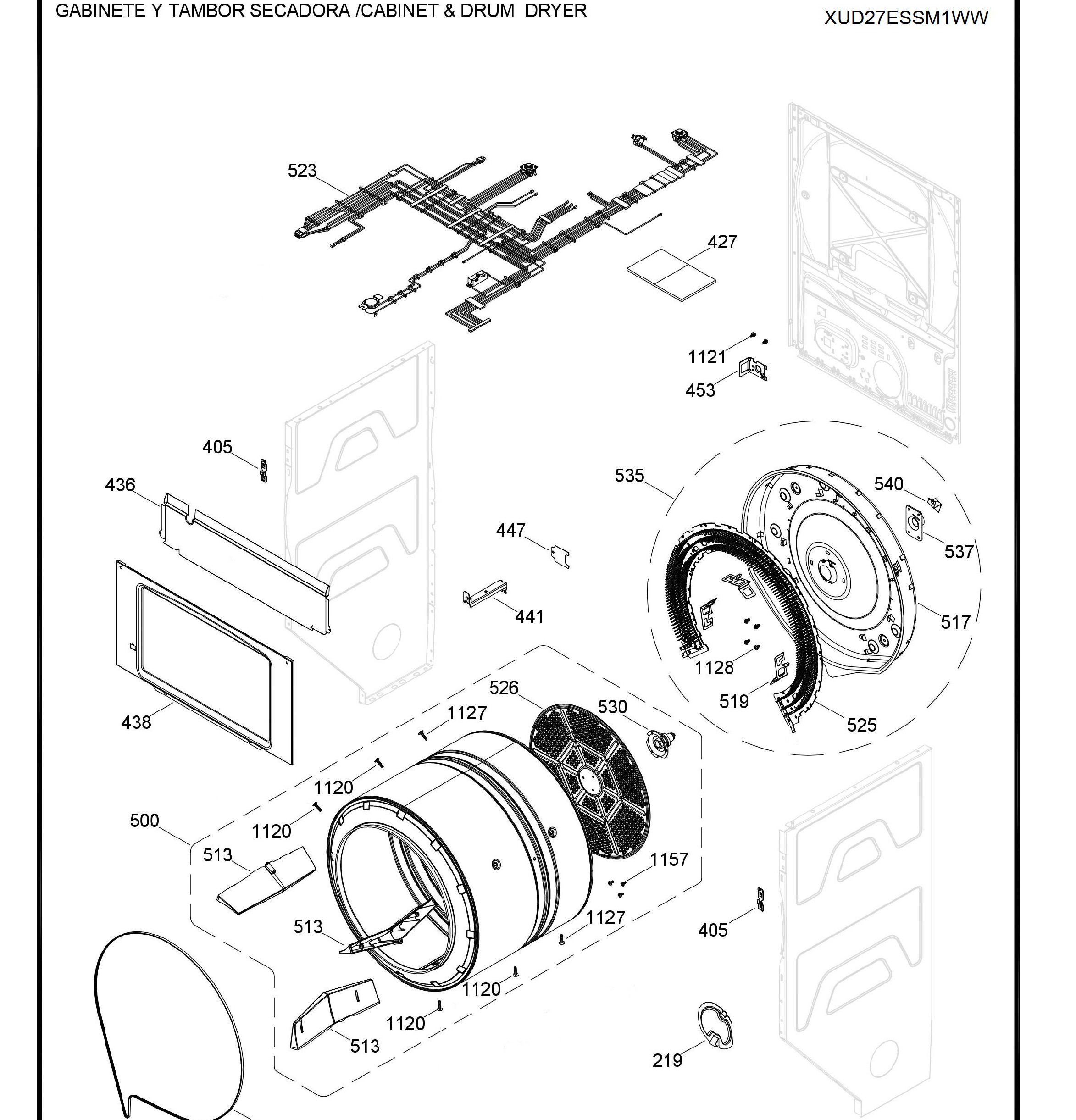 XUD27ESSM1WW Exploded View 3 appliance exploded-view parts diagram
