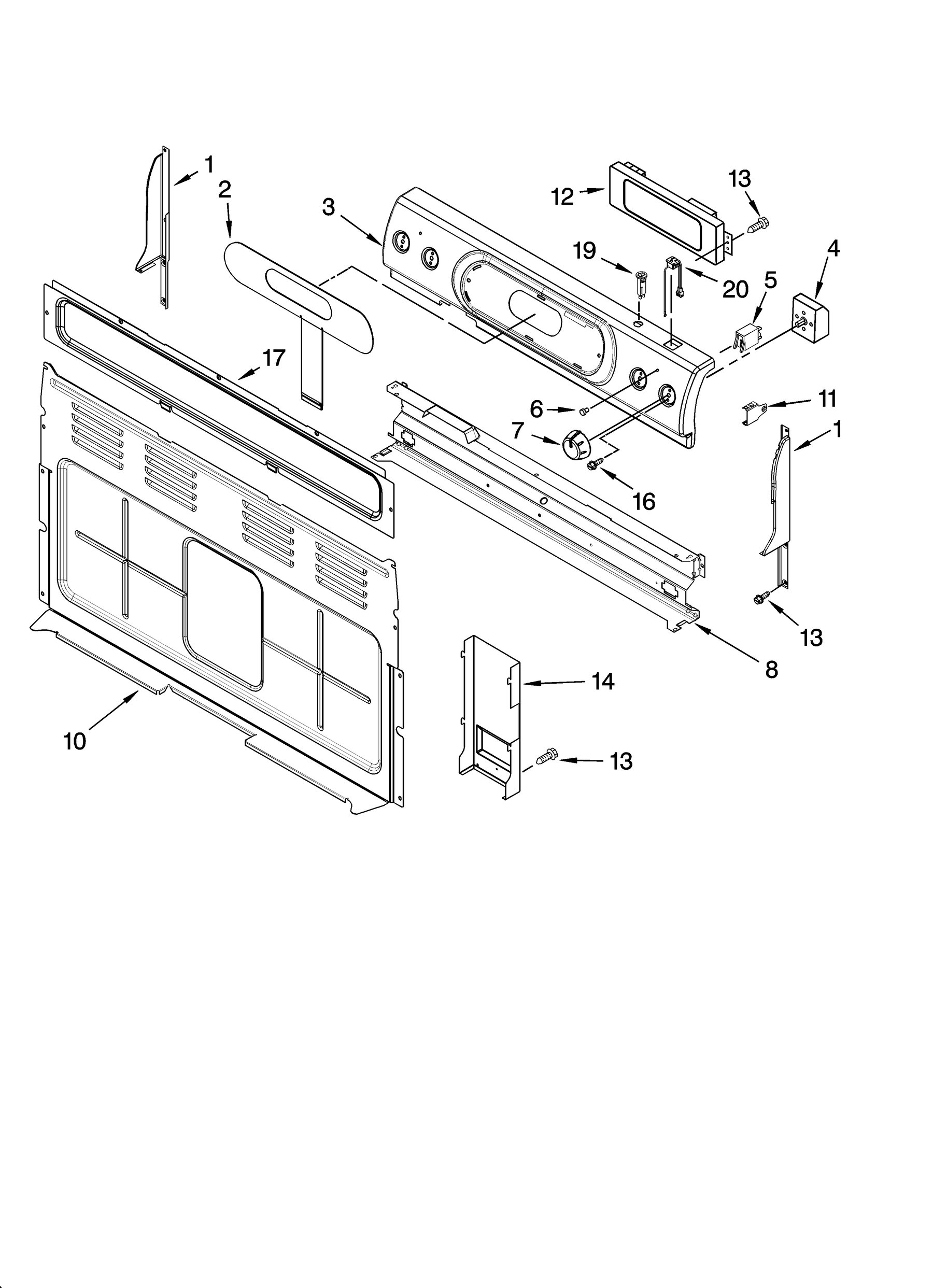 Control panel parts — Approved diagram