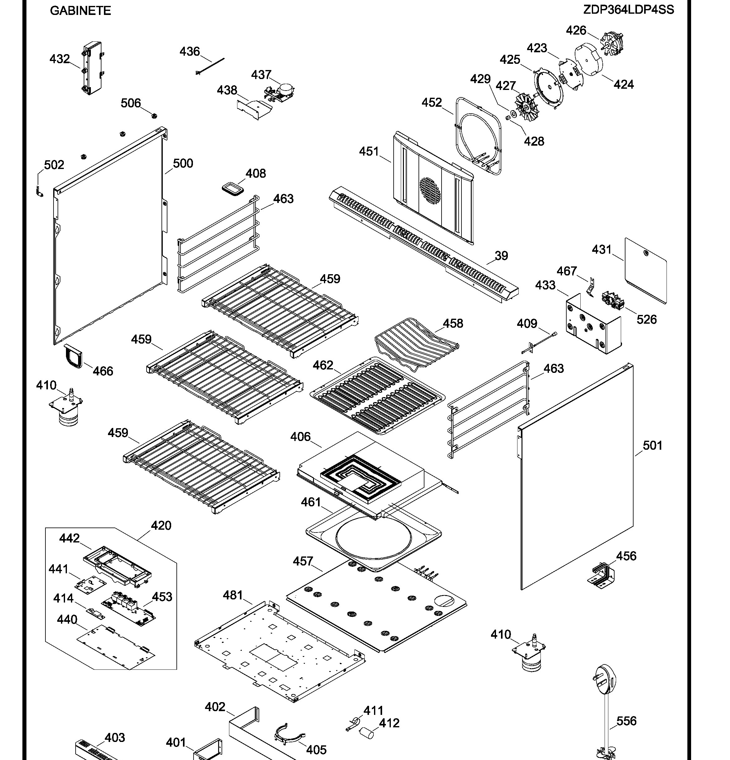 ZDP364LDP4SS Exploded View 4 appliance exploded-view parts diagram