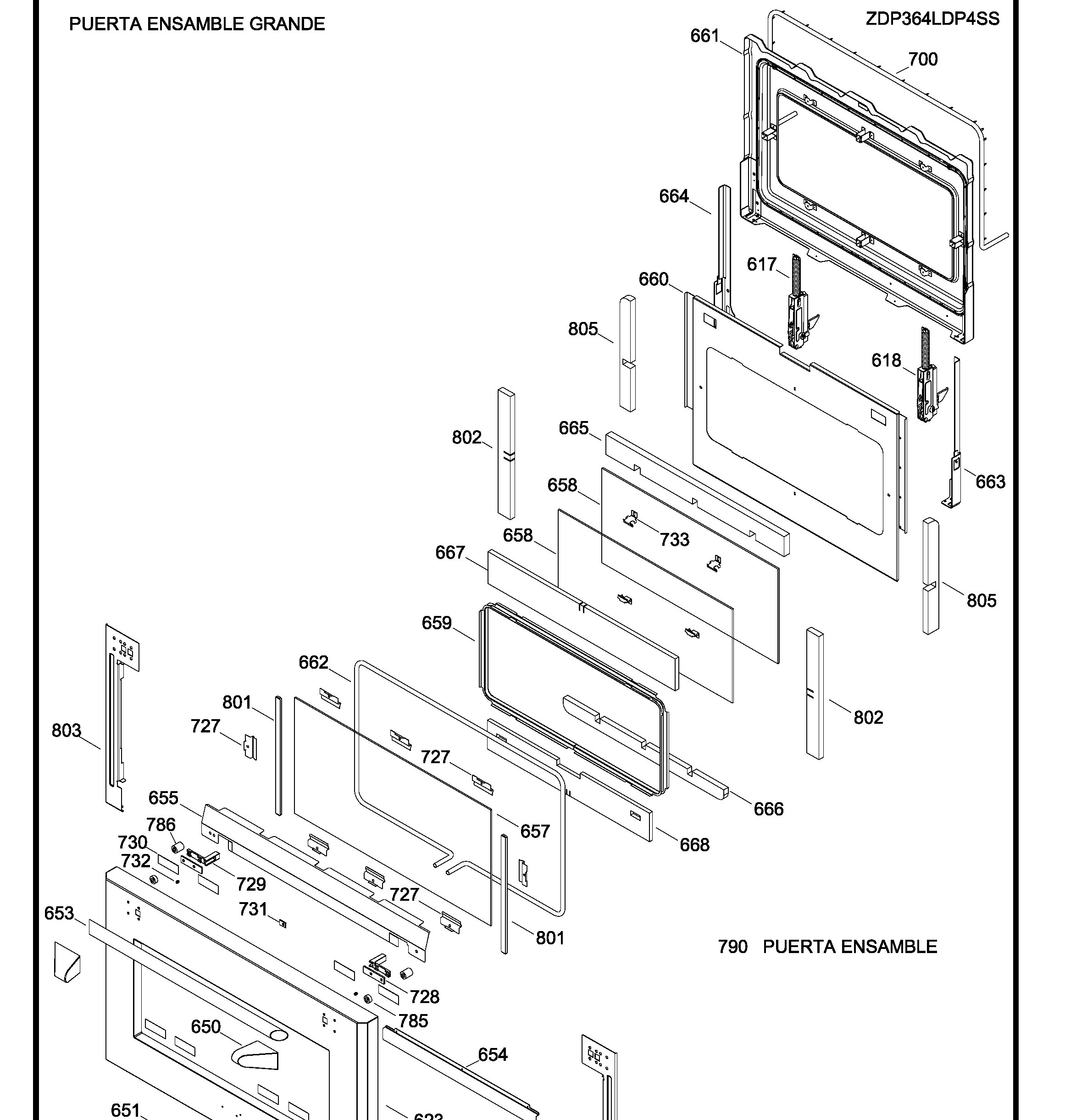 ZDP364LDP4SS Exploded View 5 appliance exploded-view parts diagram