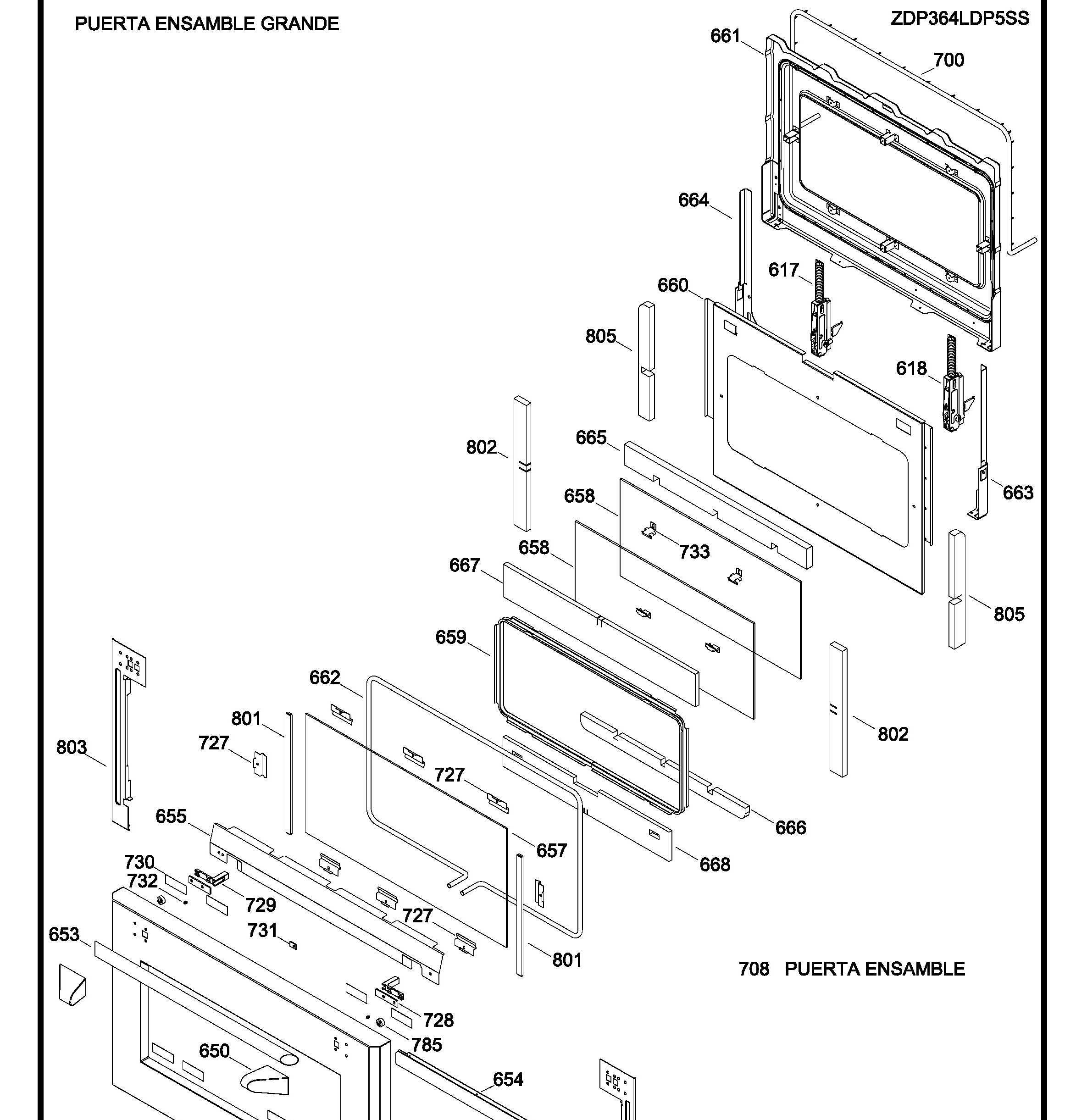 ZDP364LDP5SS Exploded View 5 appliance exploded-view parts diagram