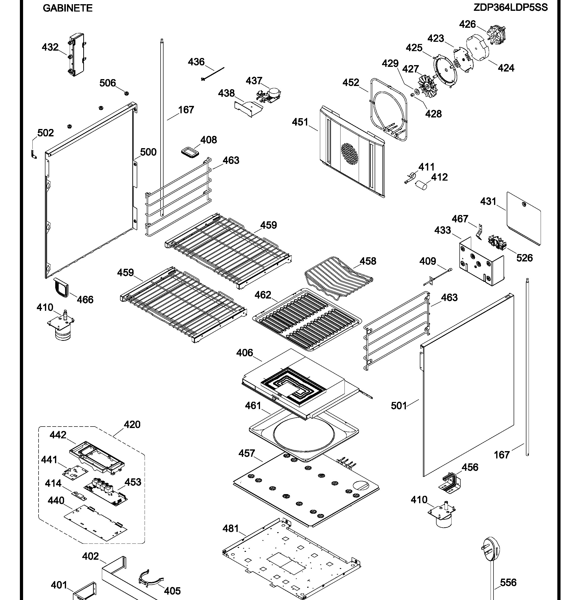 ZDP364LDP5SS Exploded View 4 appliance exploded-view parts diagram