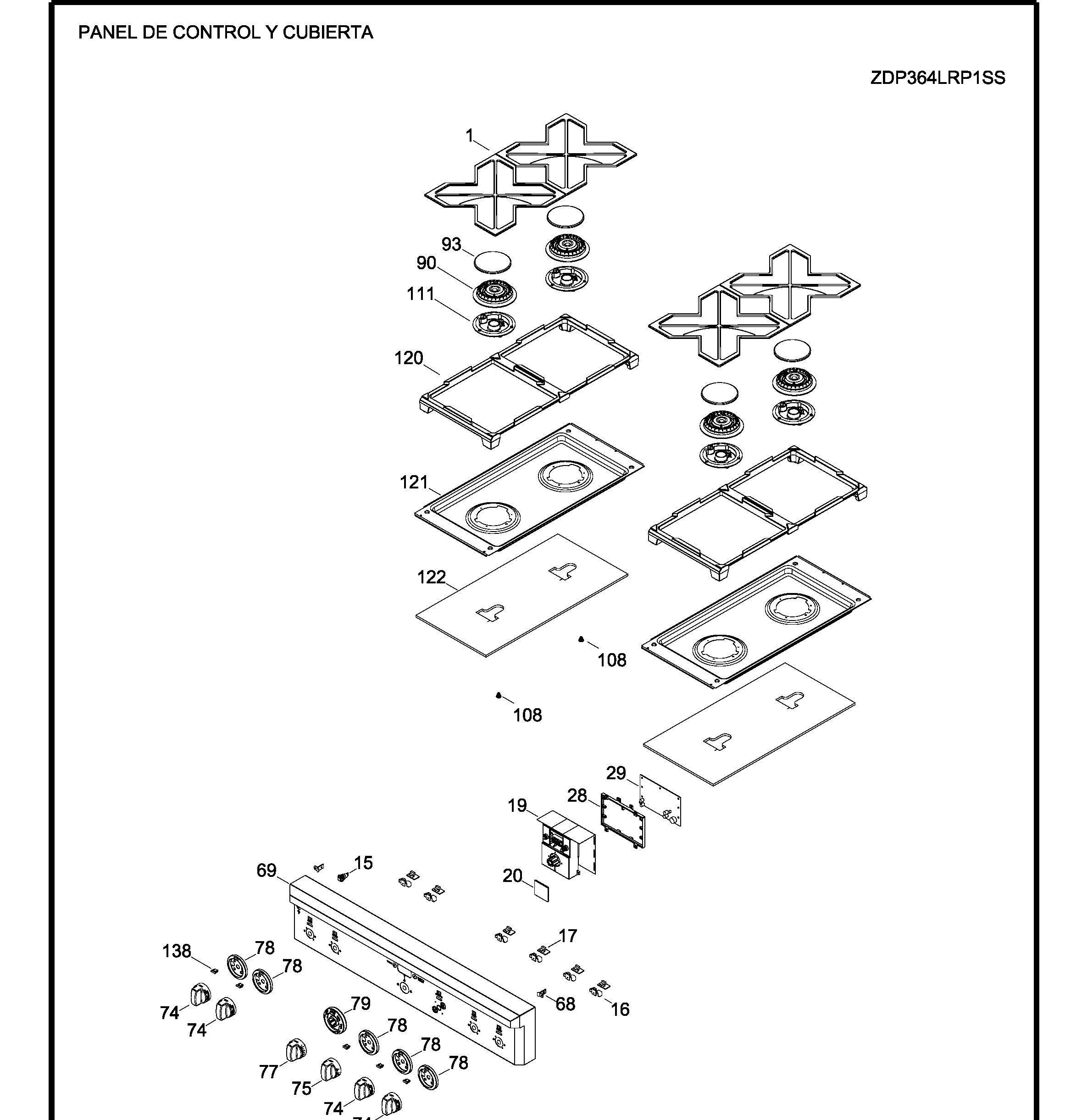 ZDP364LRP1SS Exploded View 1 appliance exploded-view parts diagram