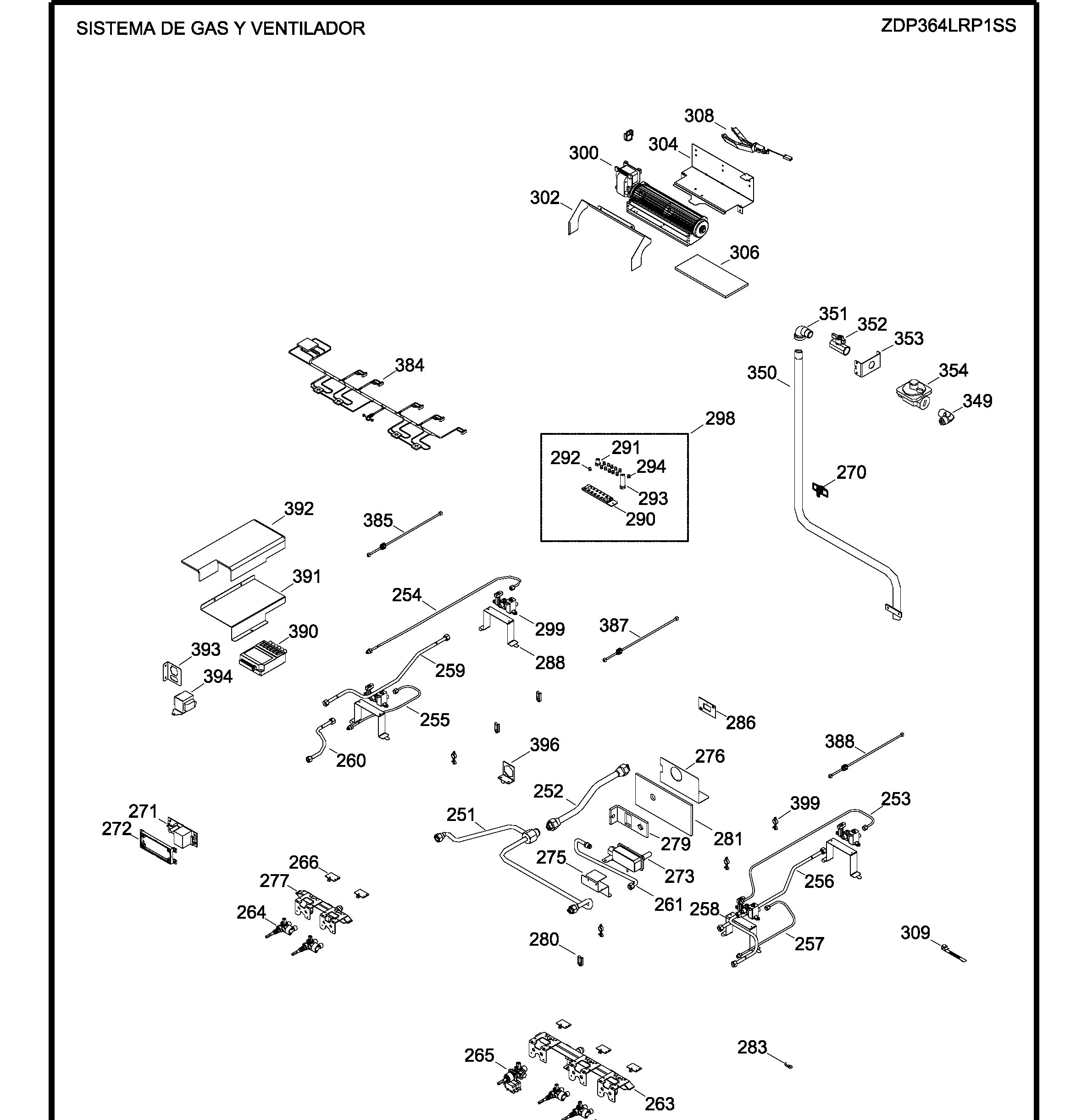 ZDP364LRP1SS Exploded View 3 appliance exploded-view parts diagram