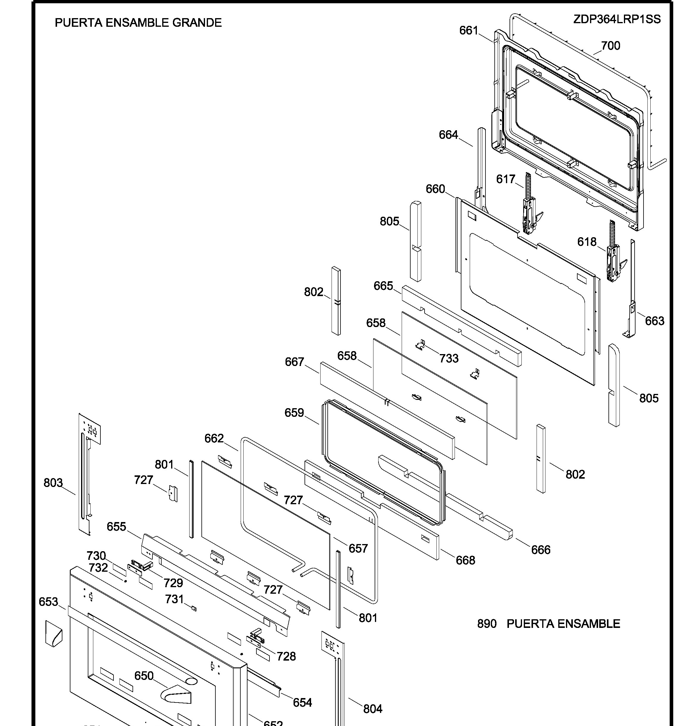 ZDP364LRP1SS Exploded View 5 appliance exploded-view parts diagram