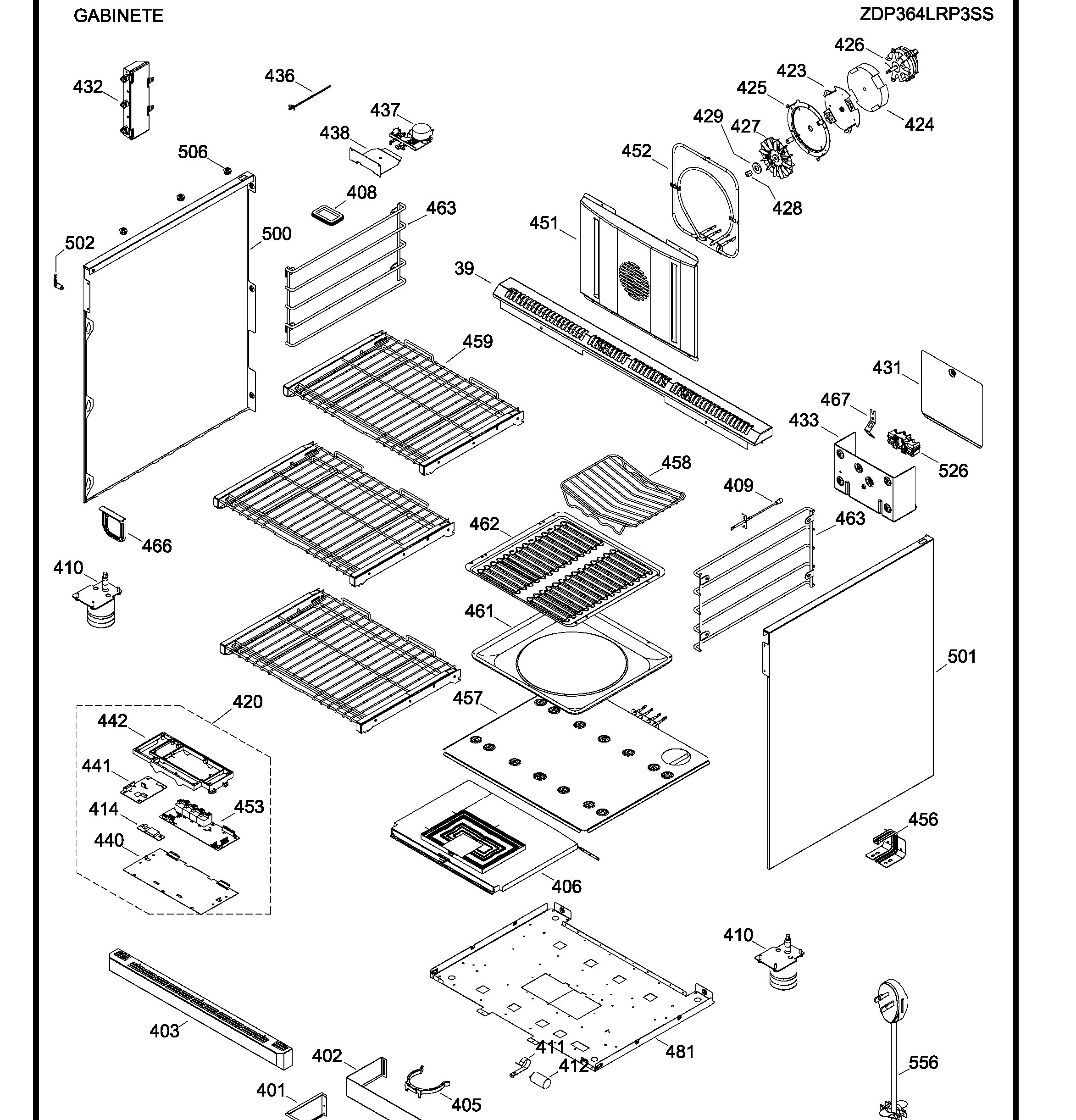 ZDP364LRP3SS Exploded View 4 appliance exploded-view parts diagram