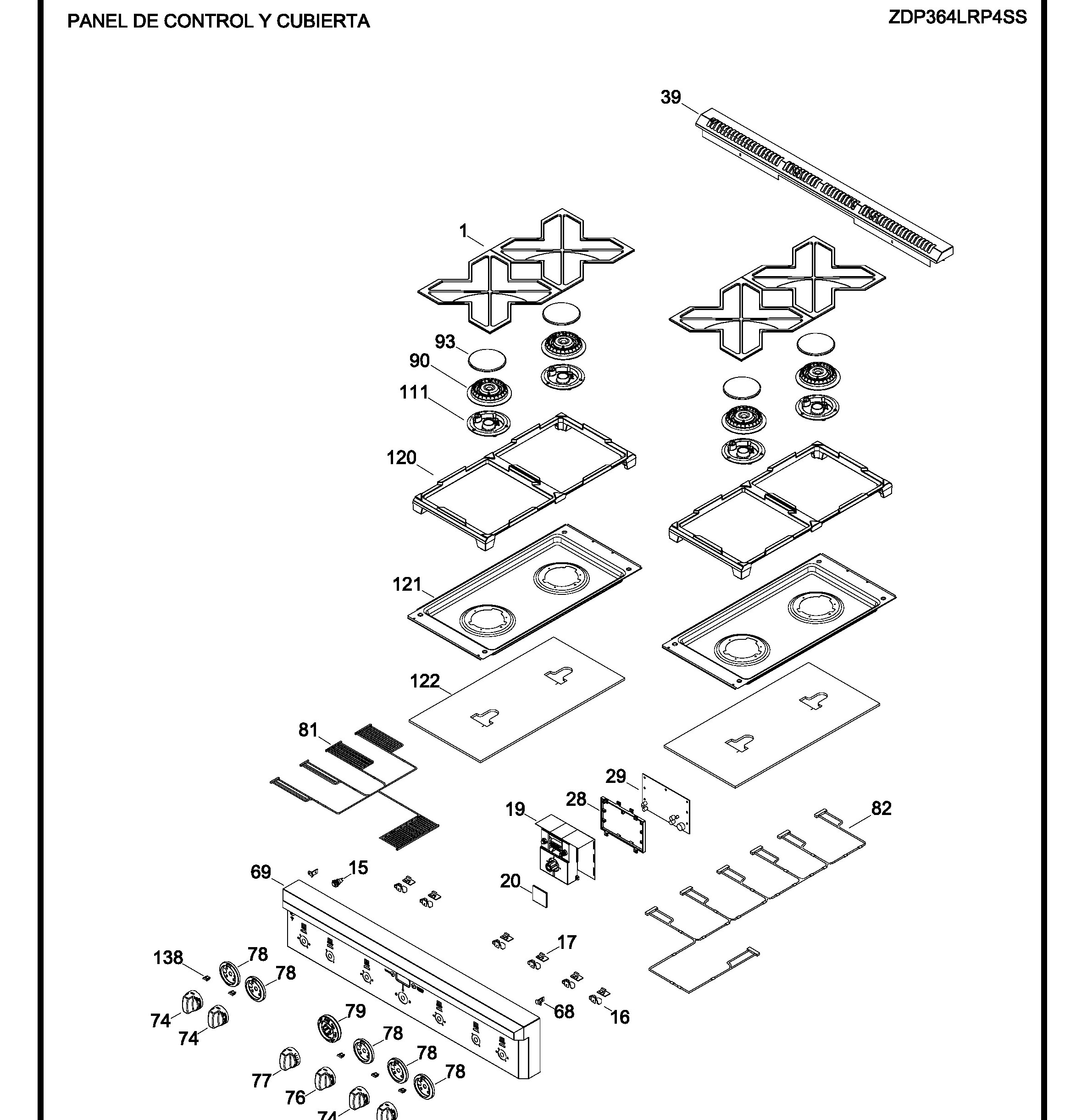 ZDP364LRP4SS Exploded View 1 appliance exploded-view parts diagram