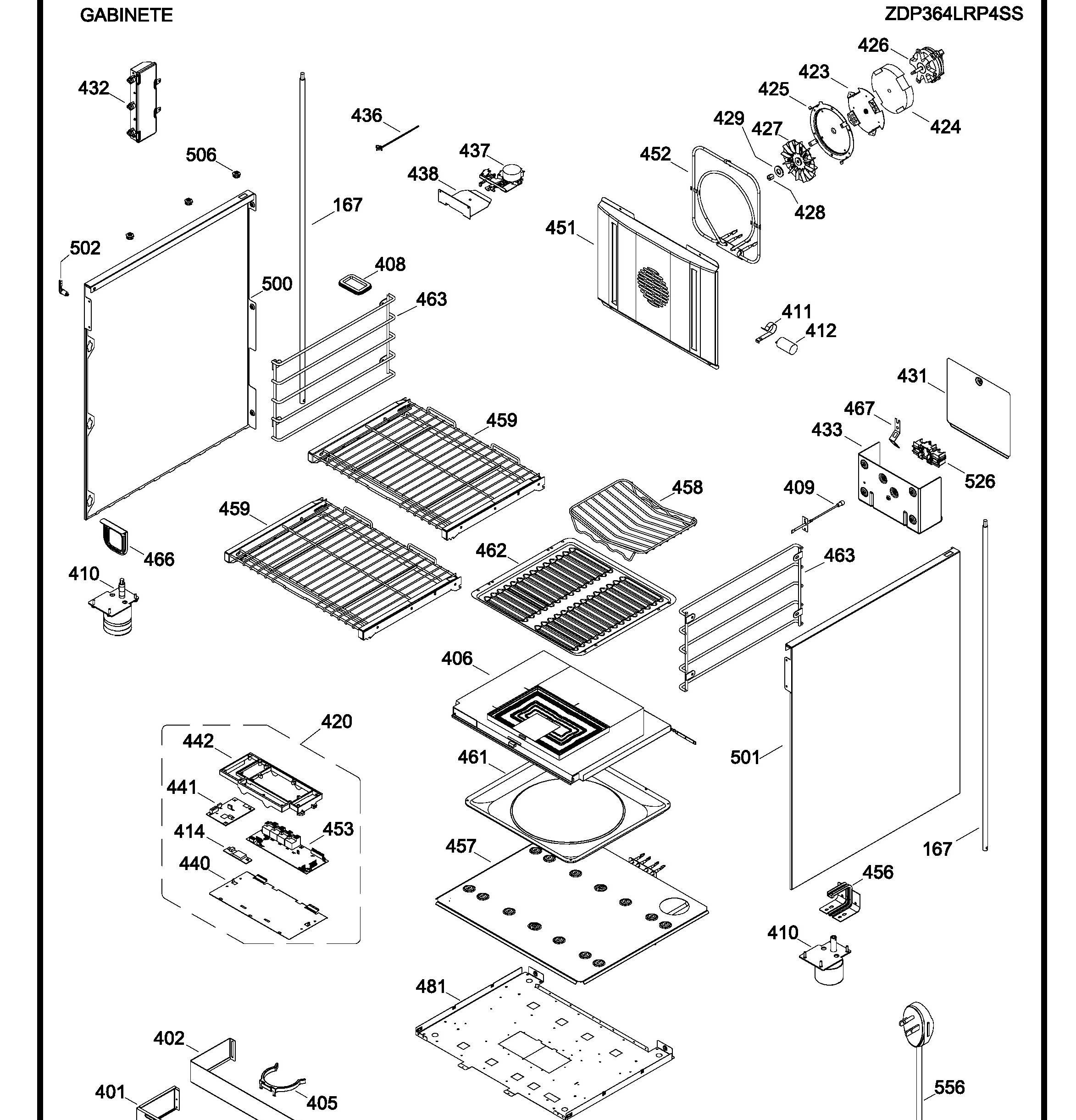 ZDP364LRP4SS Exploded View 4 appliance exploded-view parts diagram