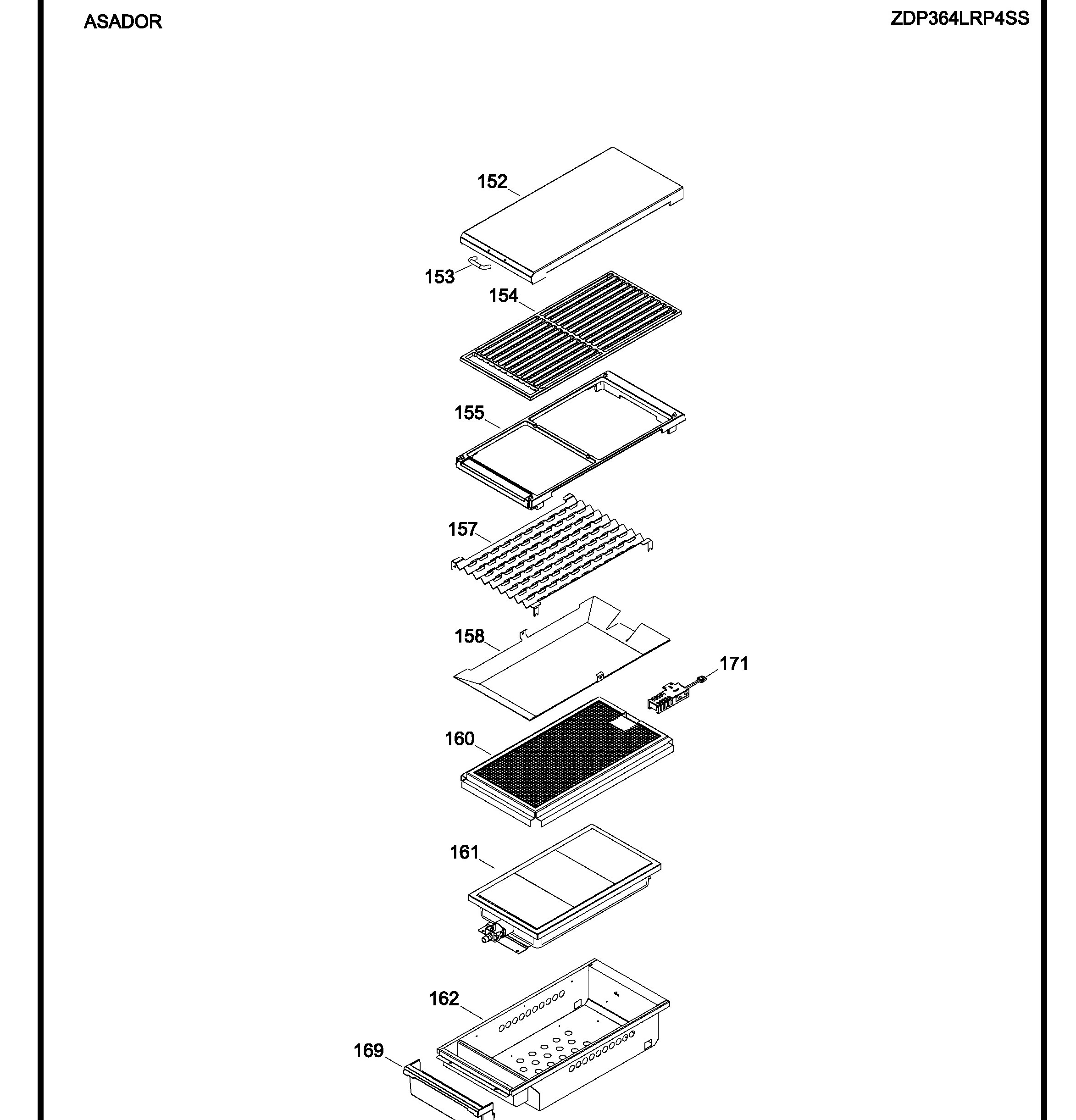 ZDP364LRP4SS Exploded View 2 appliance exploded-view parts diagram