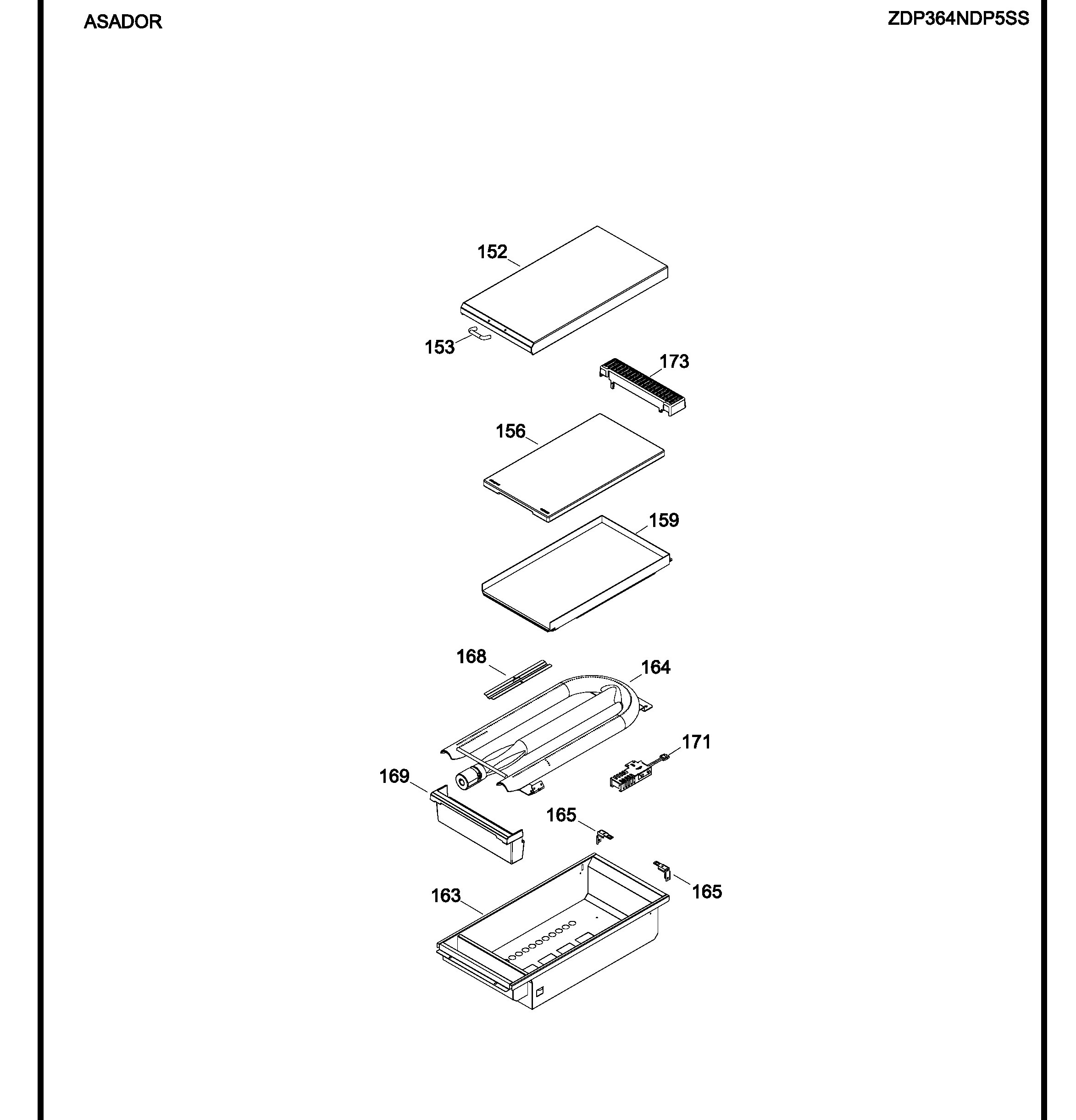 ZDP364NDP5SS Exploded View 2 appliance exploded-view parts diagram