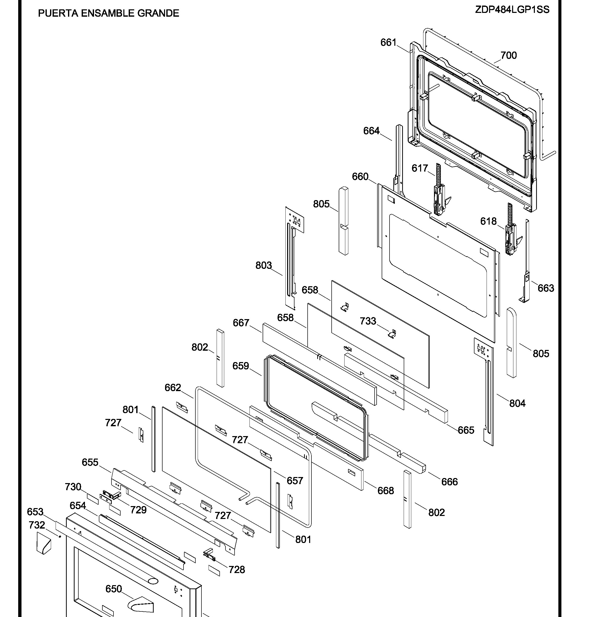 ZDP484LGP1SS Exploded View 5 appliance exploded-view parts diagram