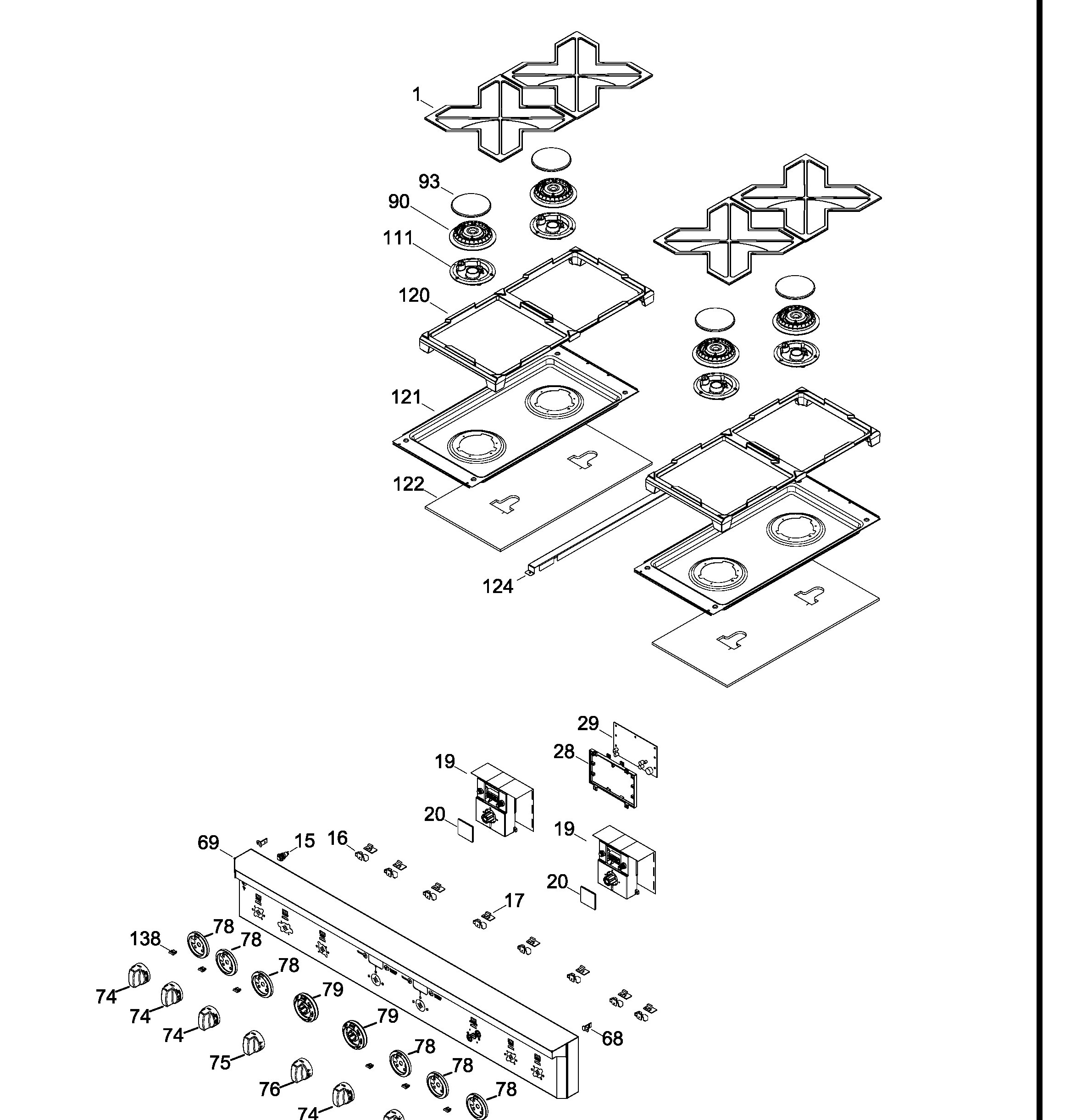 ZDP484LGP2SS Exploded View 1 appliance exploded-view parts diagram