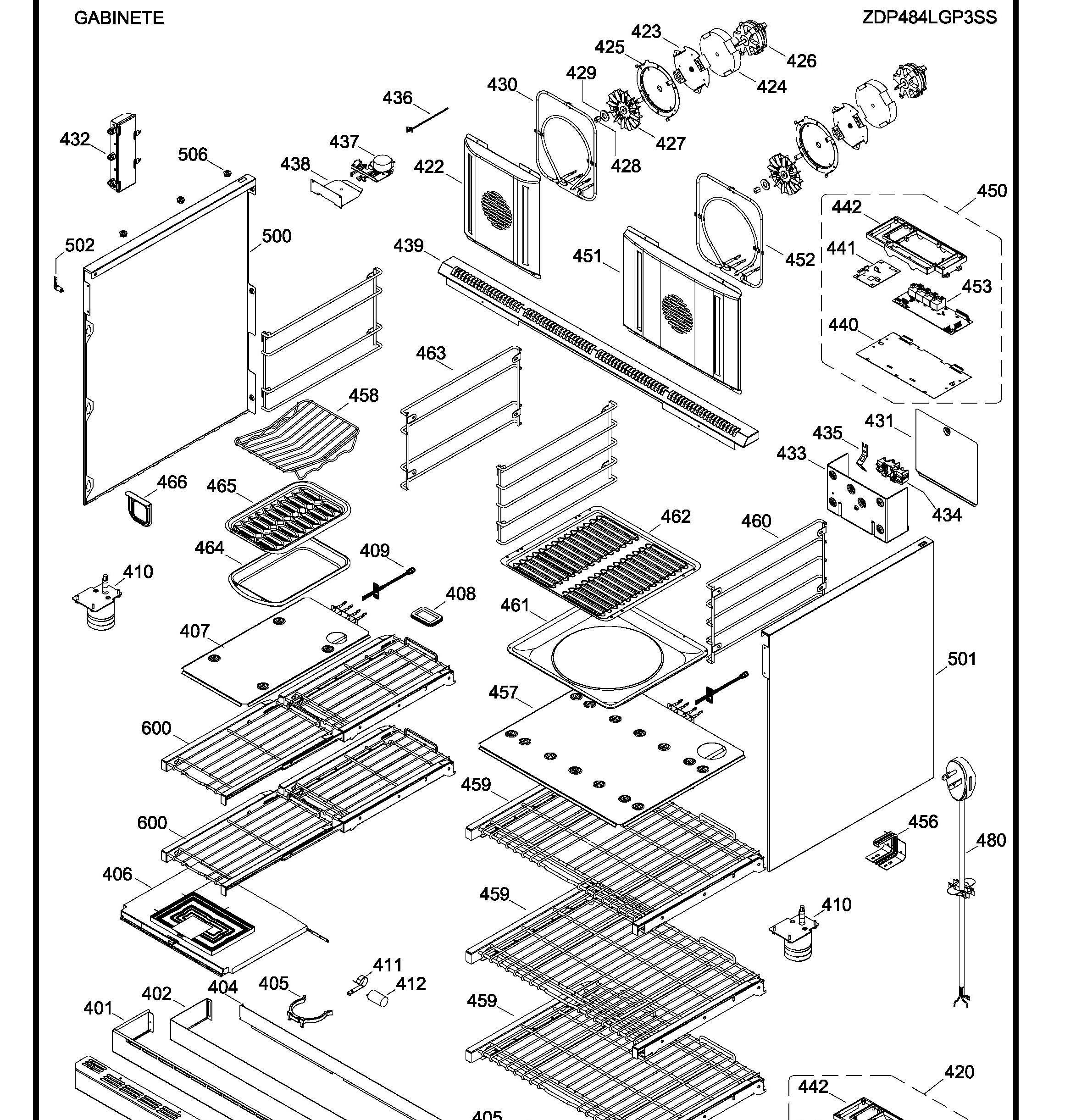 ZDP484LGP3SS Exploded View 4 appliance exploded-view parts diagram