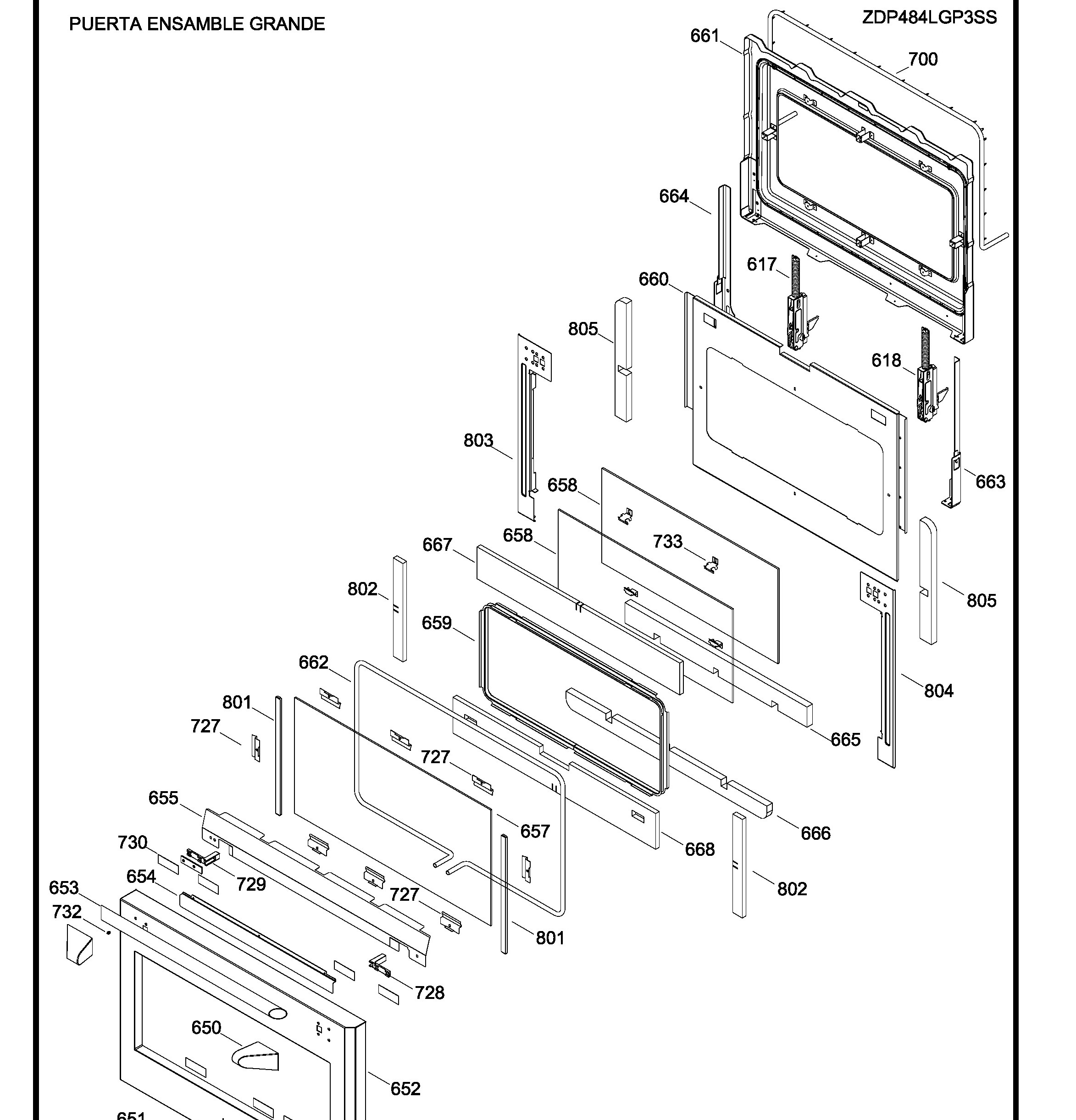 ZDP484LGP3SS Exploded View 5 appliance exploded-view parts diagram