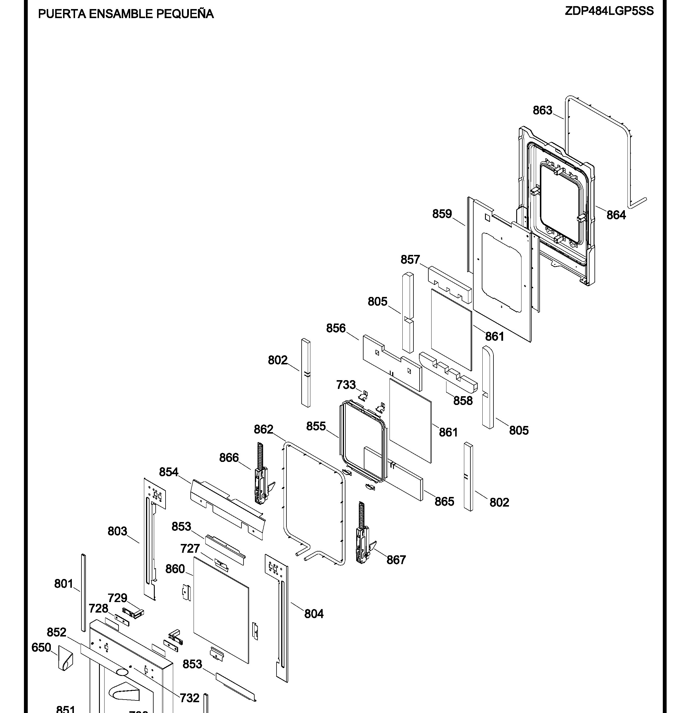 ZDP484LGP5SS Exploded View 6 appliance exploded-view parts diagram