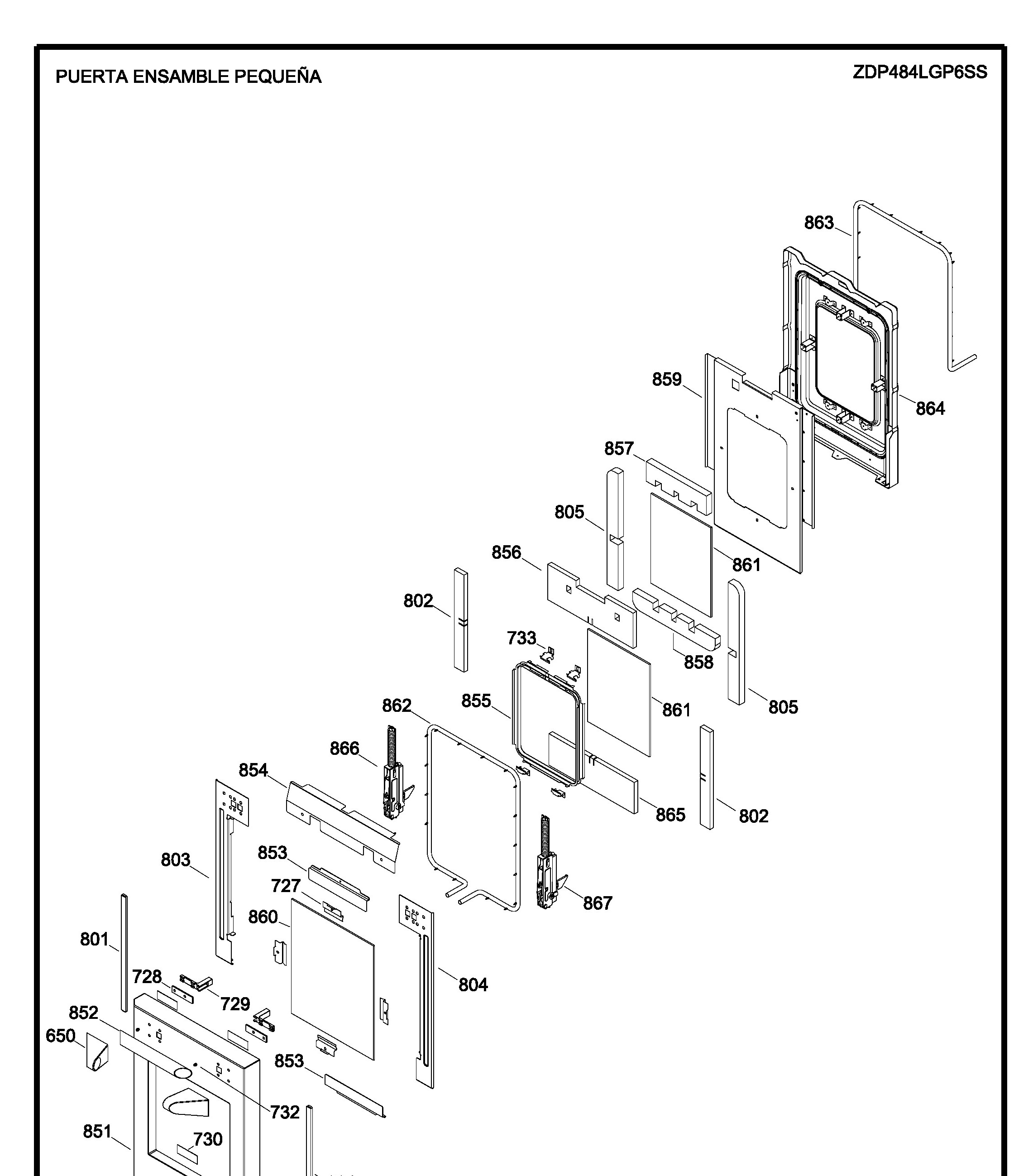 ZDP484LGP6SS Exploded View 6 appliance exploded-view parts diagram