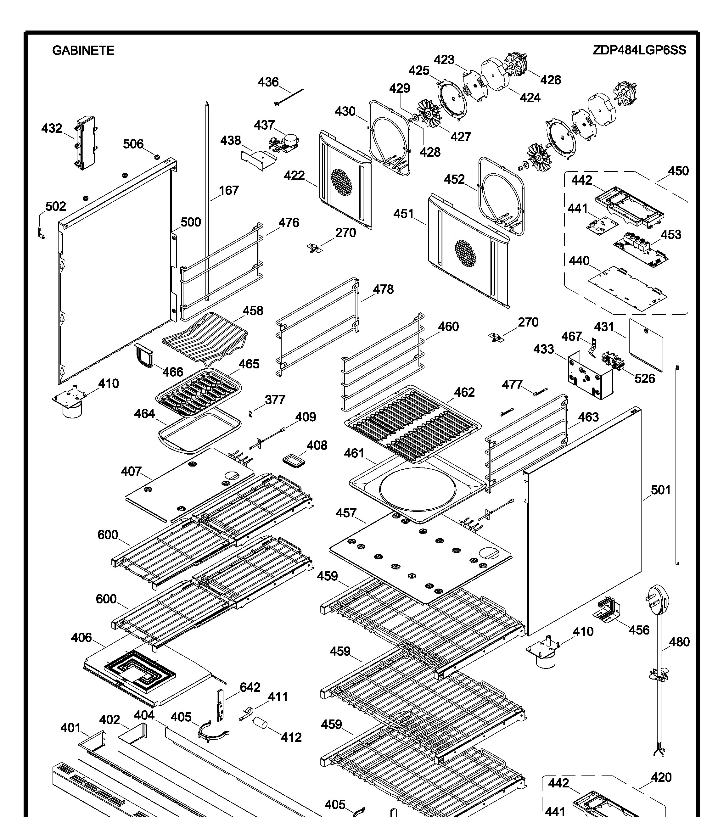 ZDP484LGP6SS Exploded View 4 appliance exploded-view parts diagram