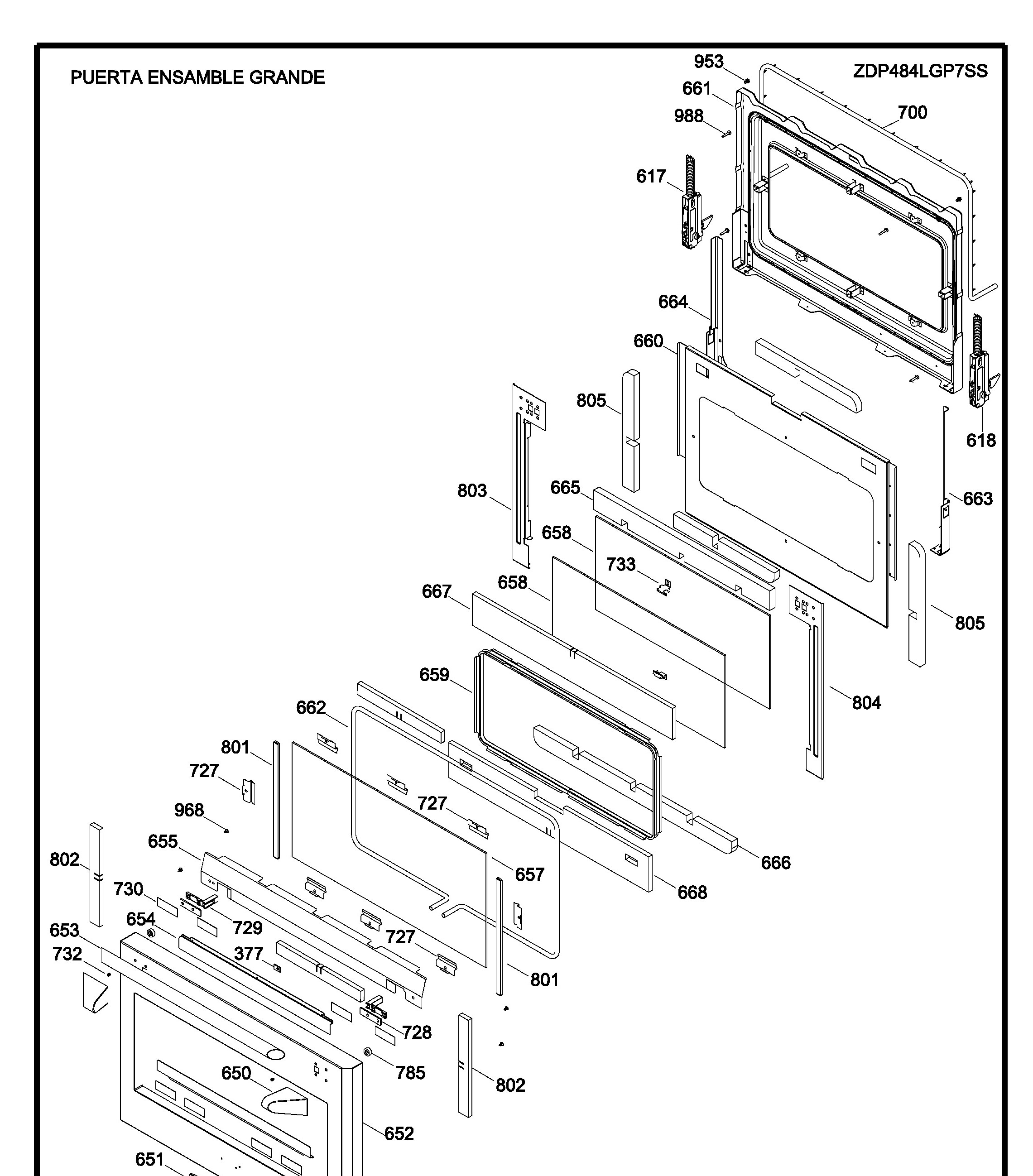 ZDP484LGP7SS Exploded View 5 appliance exploded-view parts diagram