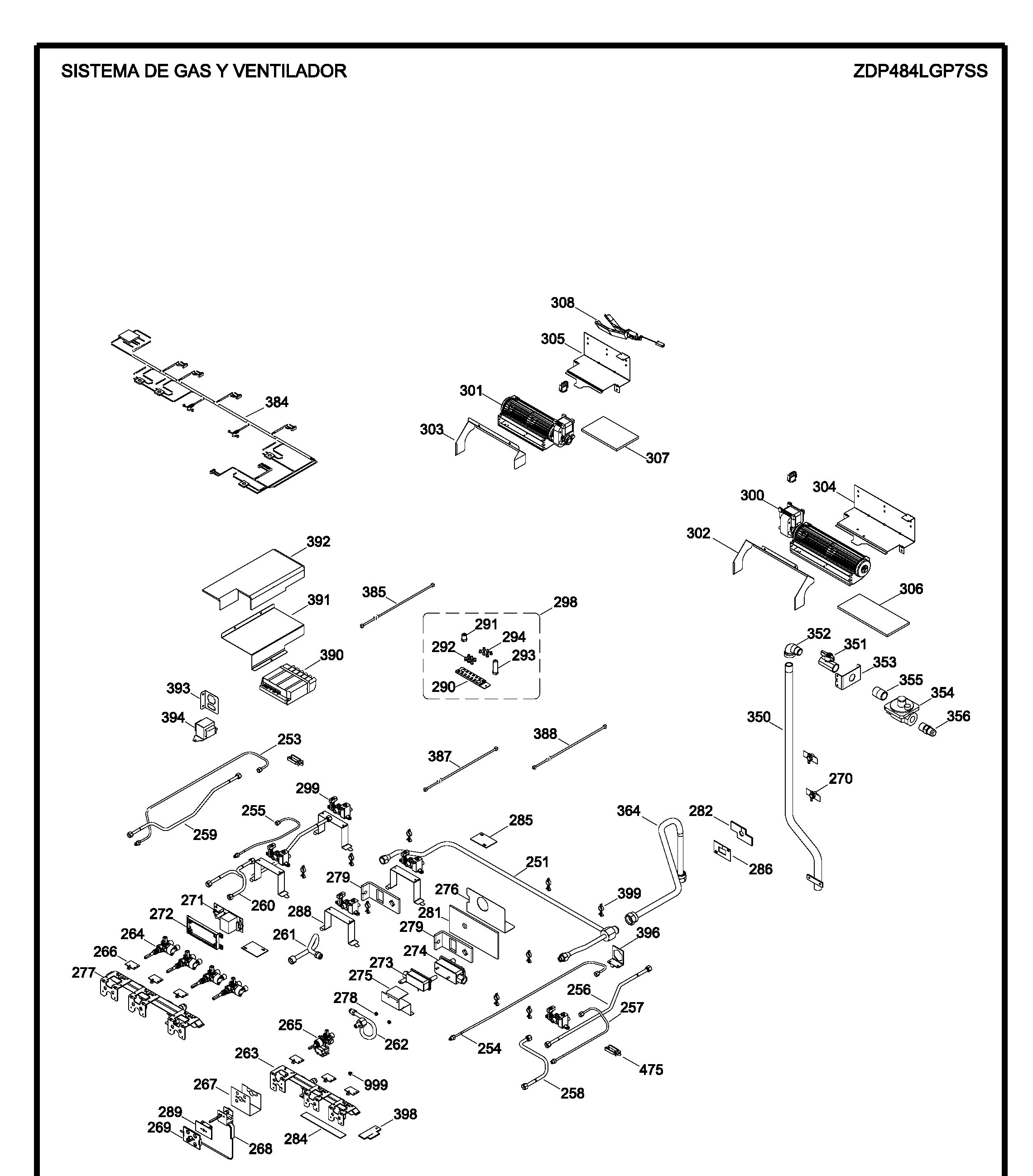 ZDP484LGP7SS Exploded View 3 appliance exploded-view parts diagram