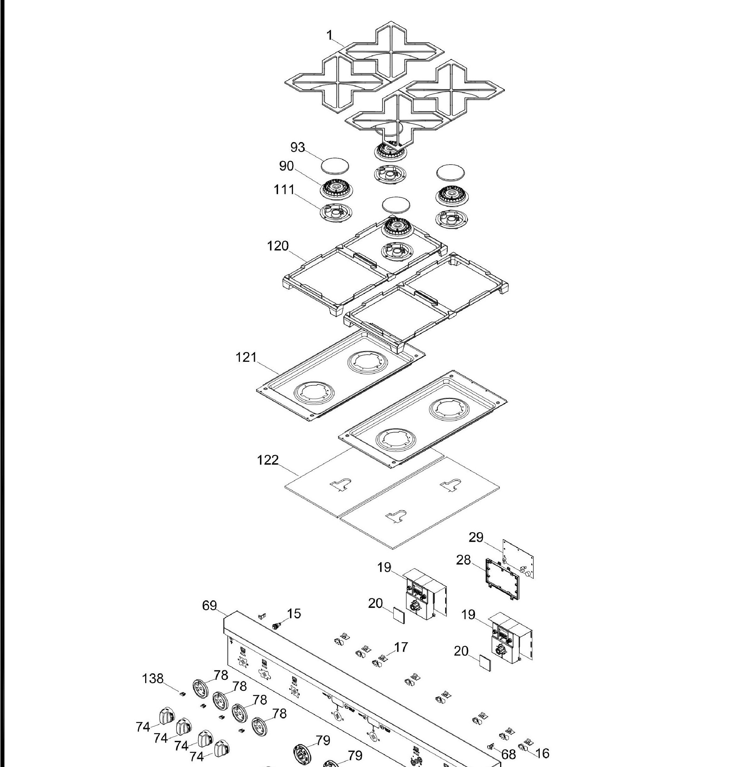 ZDP484NGP2SS Exploded View 1 appliance exploded-view parts diagram