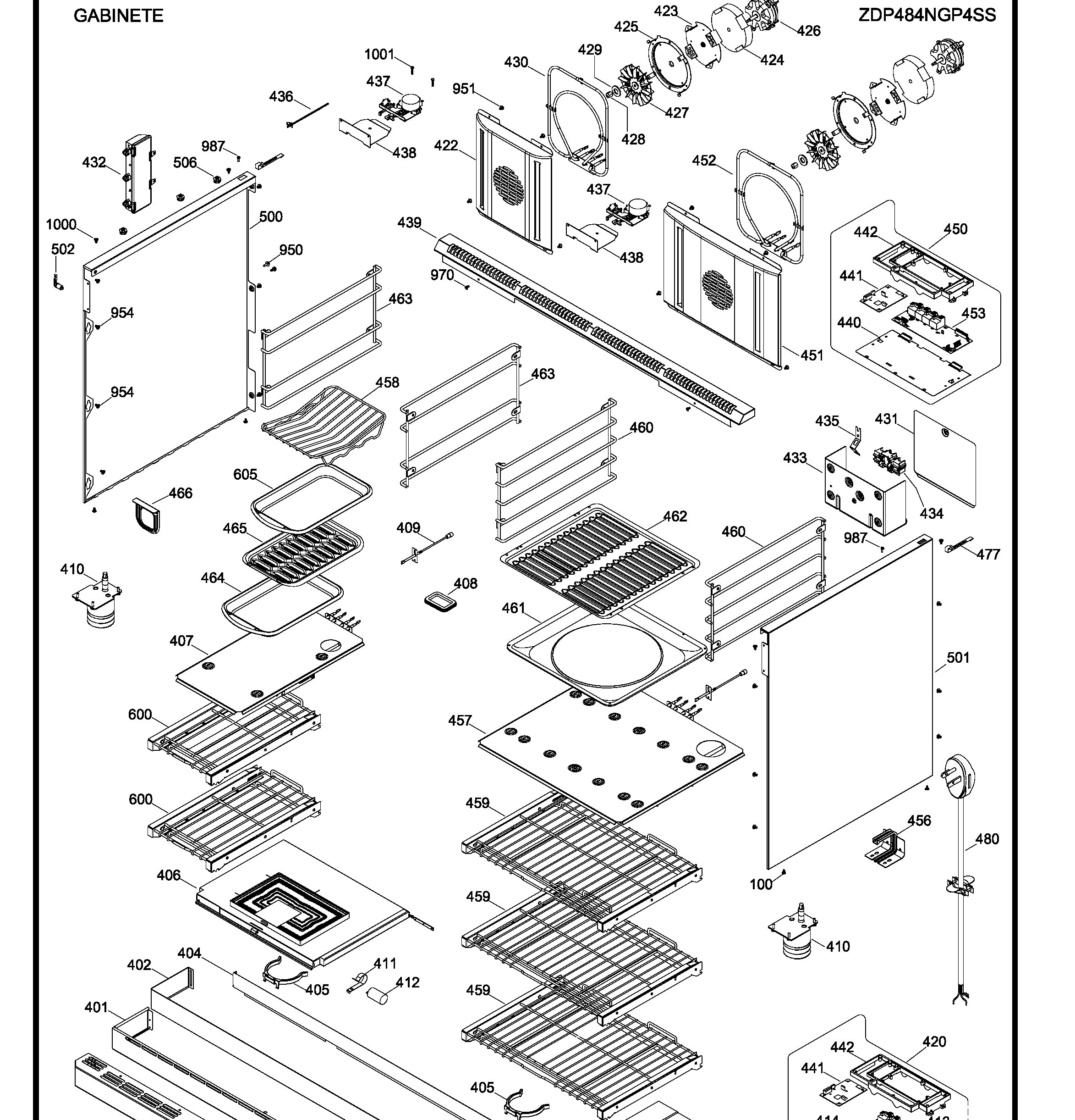 ZDP484NGP4SS Exploded View 4 appliance exploded-view parts diagram