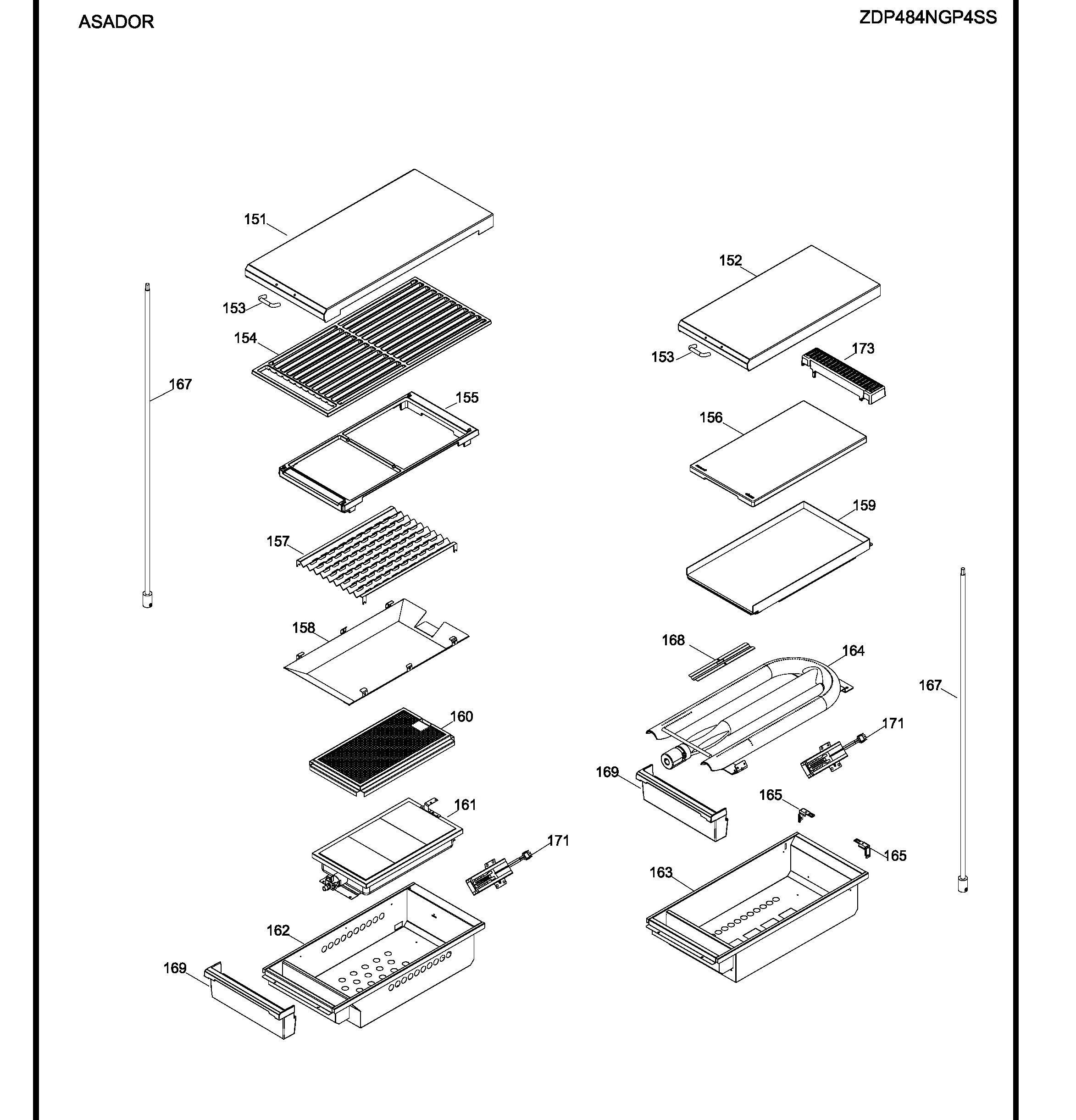 ZDP484NGP4SS Exploded View 2 appliance exploded-view parts diagram
