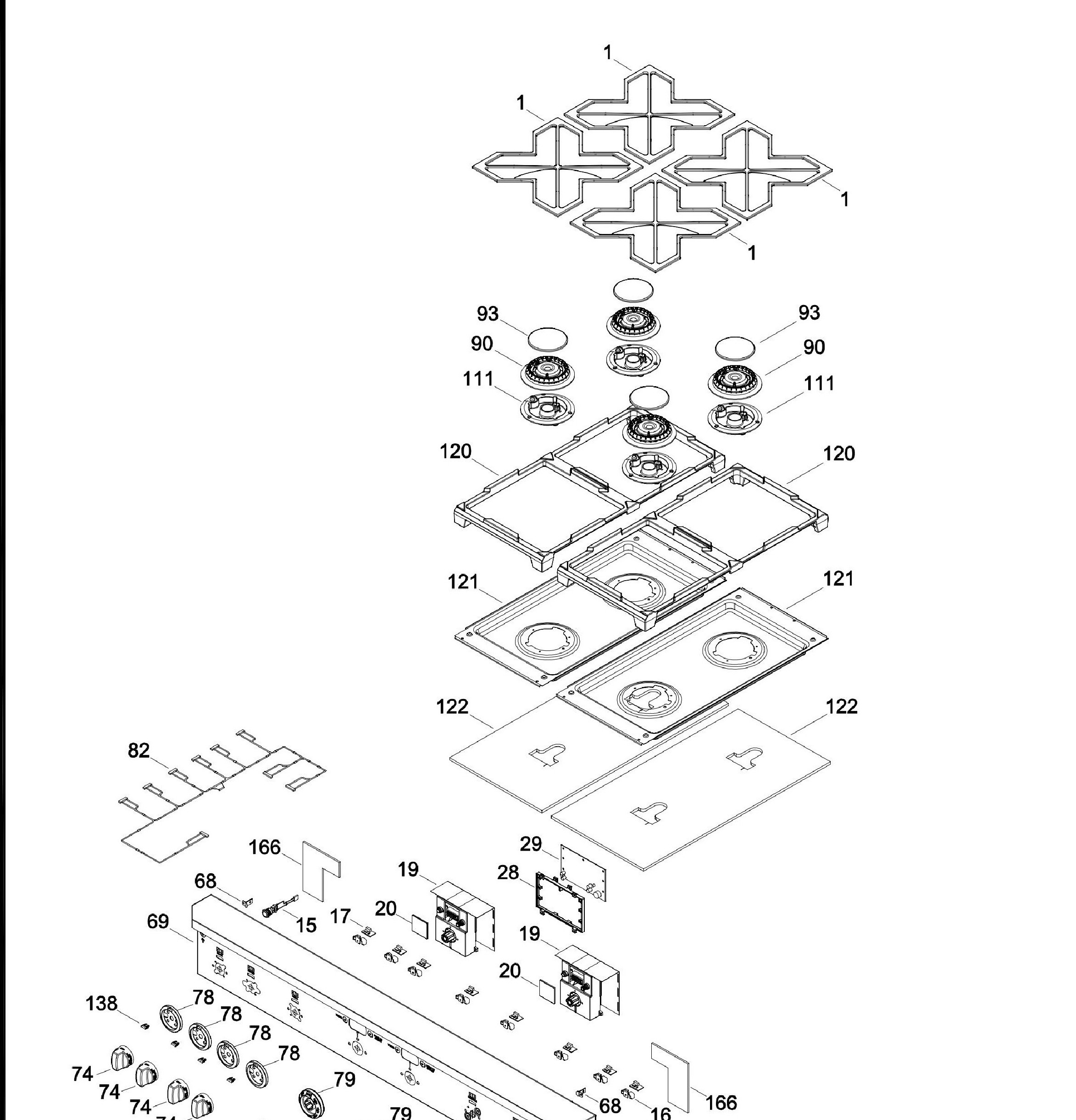 ZDP484NGP8SS Exploded View 1 appliance exploded-view parts diagram