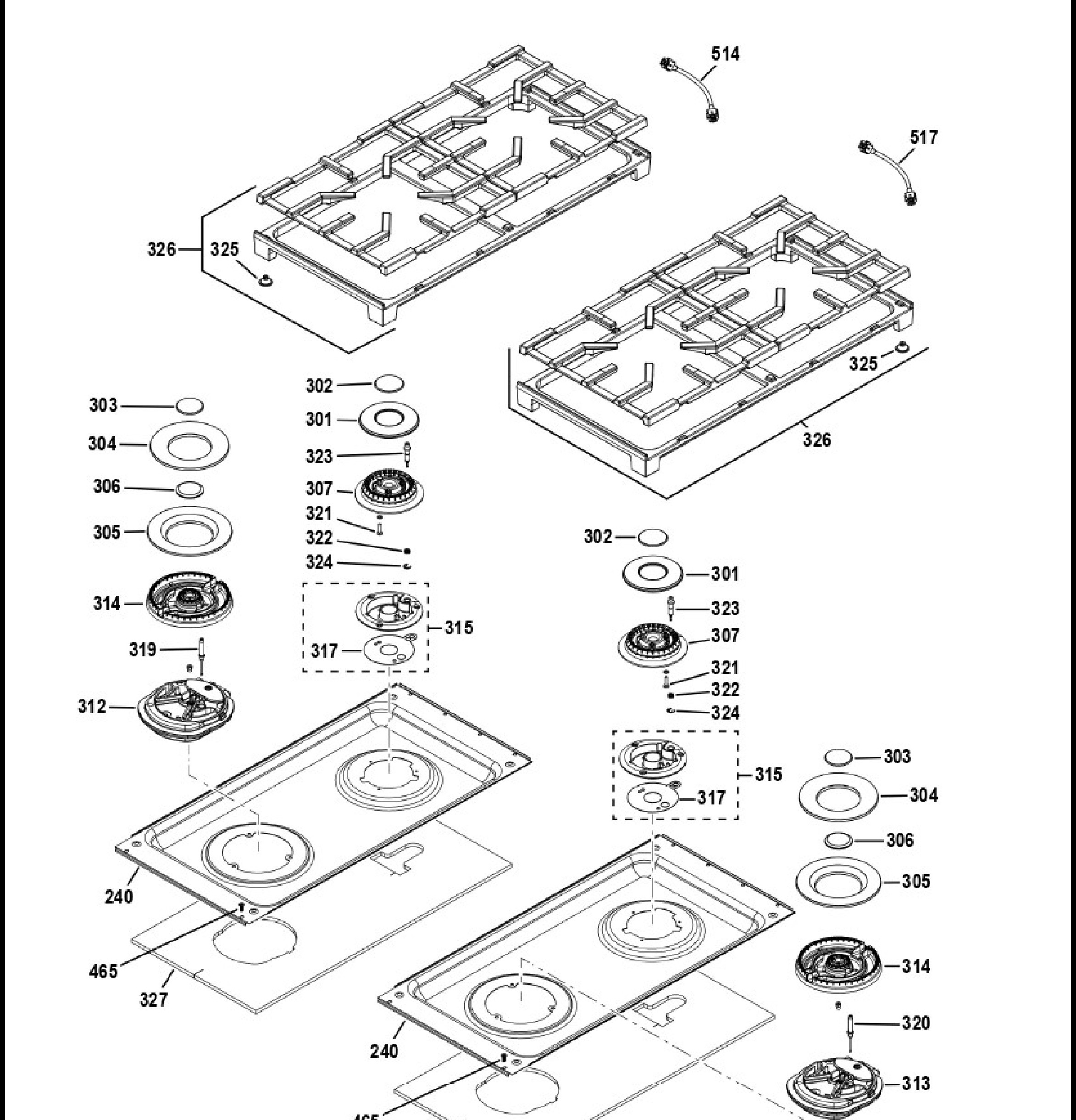 ZDP484NGT1SS Exploded View 1 appliance exploded-view parts diagram