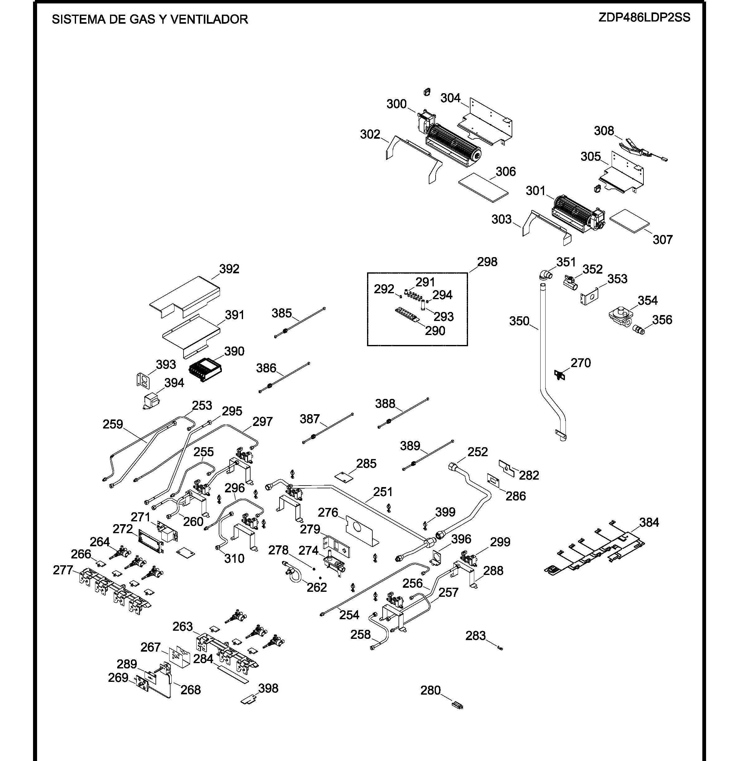 ZDP486LDP2SS Exploded View 3 appliance exploded-view parts diagram