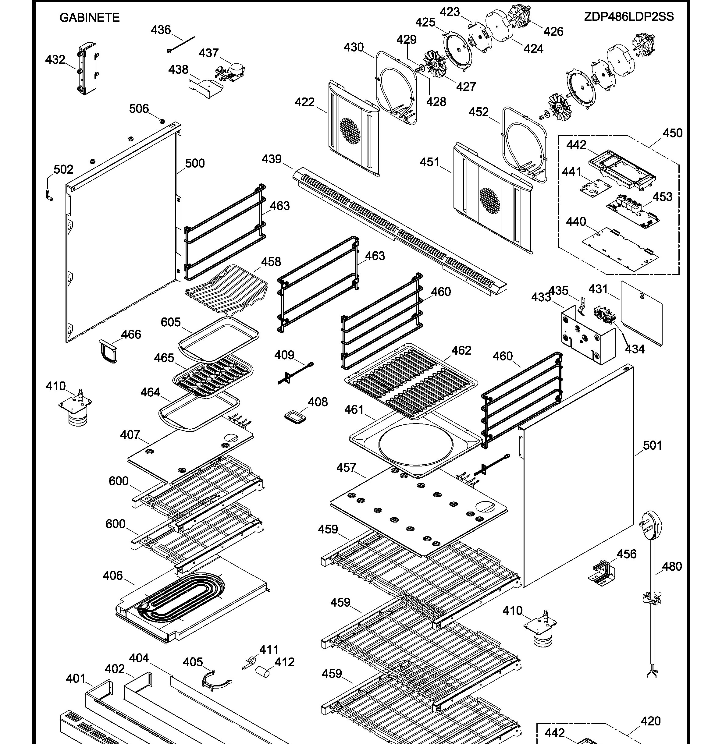 ZDP486LDP2SS Exploded View 4 appliance exploded-view parts diagram