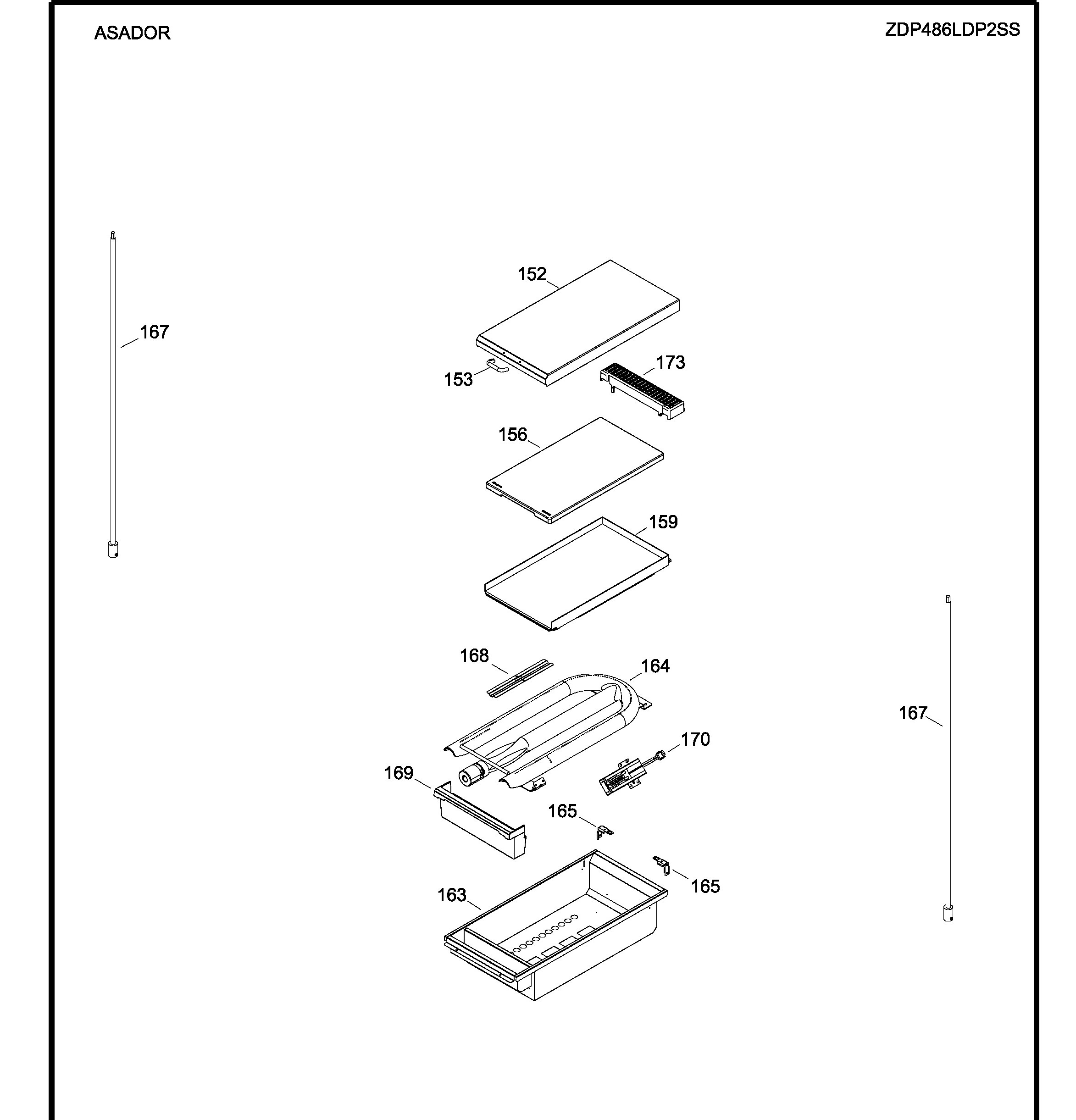 ZDP486LDP2SS Exploded View 2 appliance exploded-view parts diagram