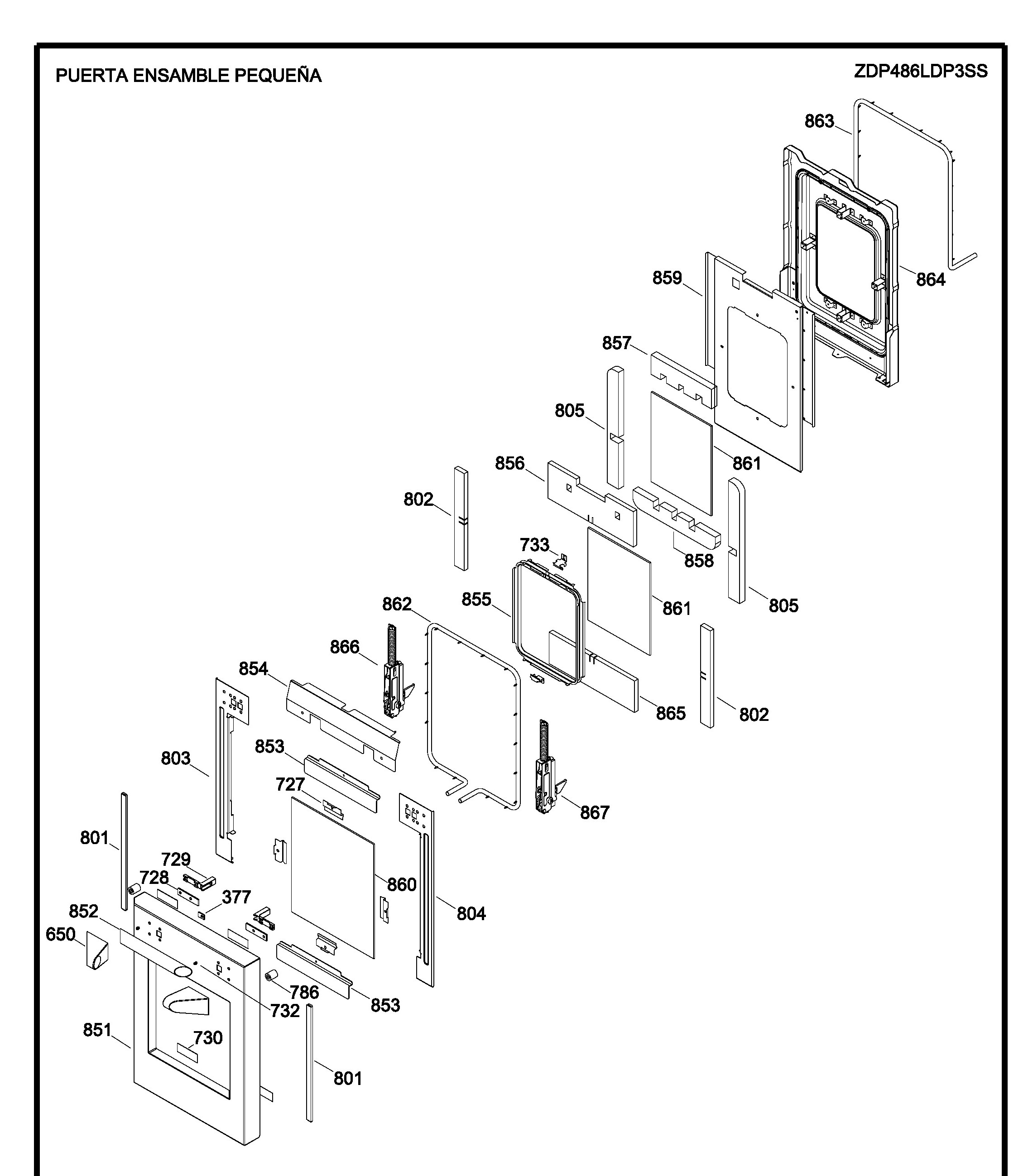 ZDP486LDP3SS Exploded View 6 appliance exploded-view parts diagram