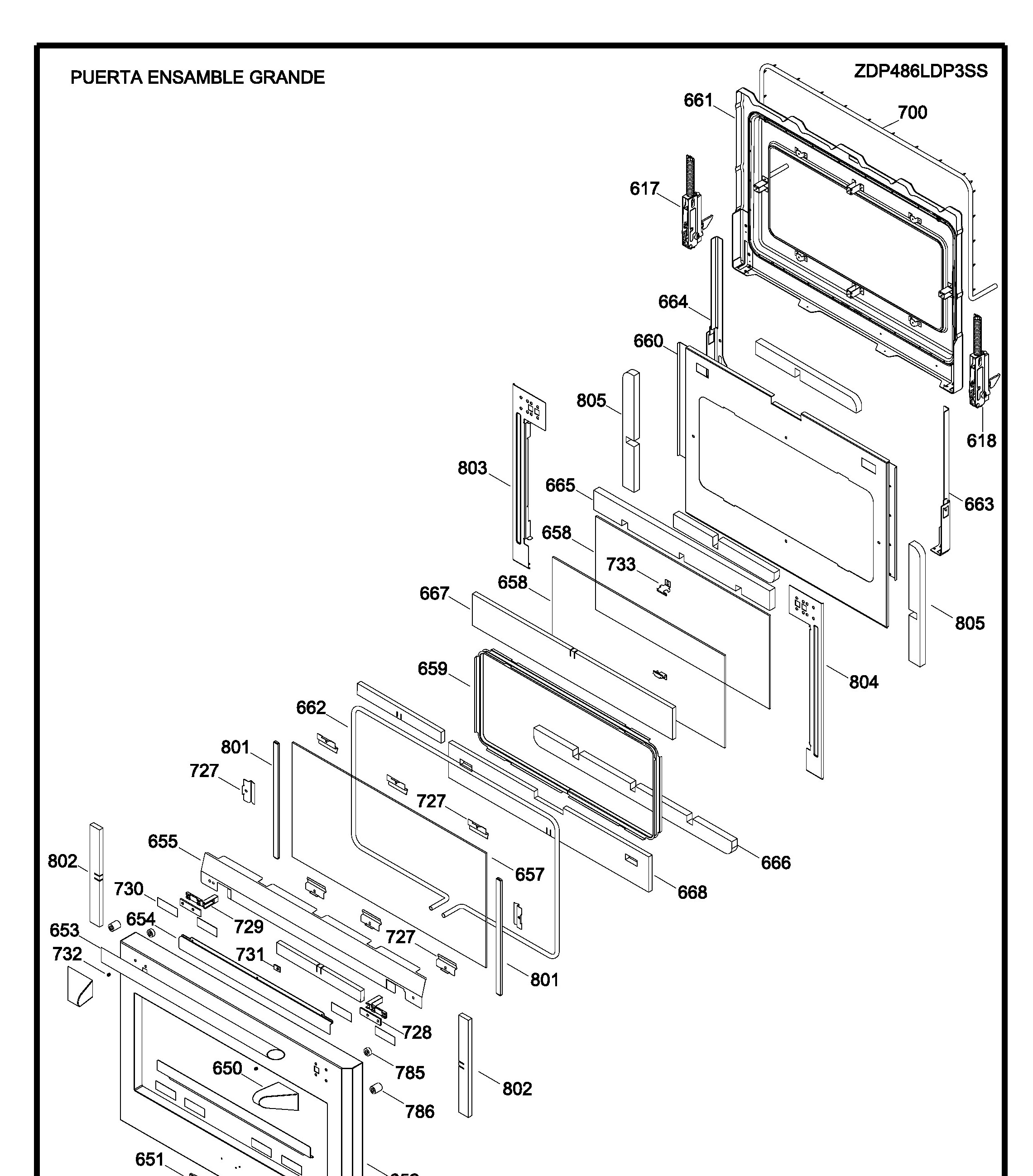 ZDP486LDP3SS Exploded View 5 appliance exploded-view parts diagram