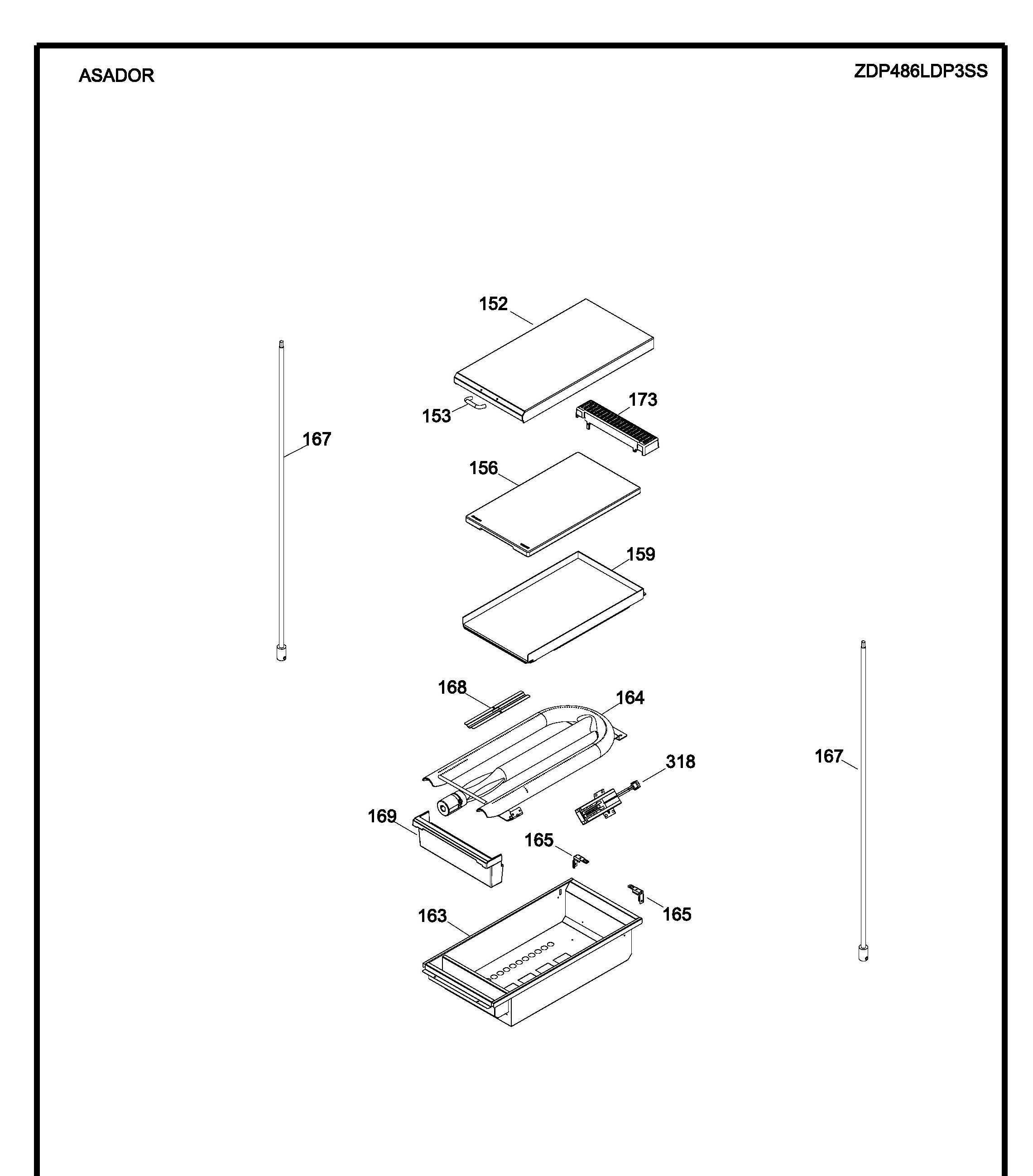 ZDP486LDP3SS Exploded View 2 appliance exploded-view parts diagram