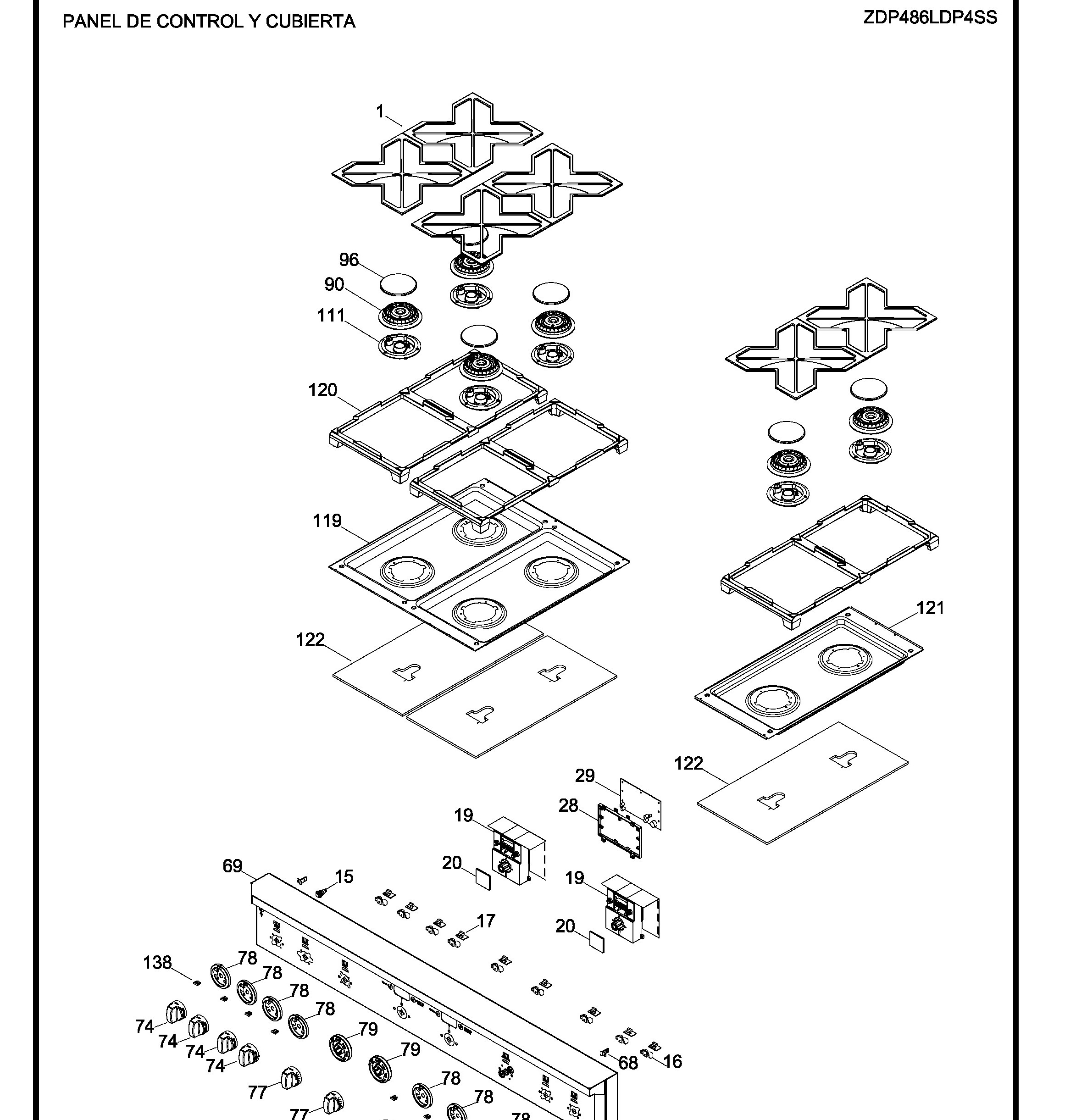 ZDP486LDP4SS Exploded View 1 appliance exploded-view parts diagram