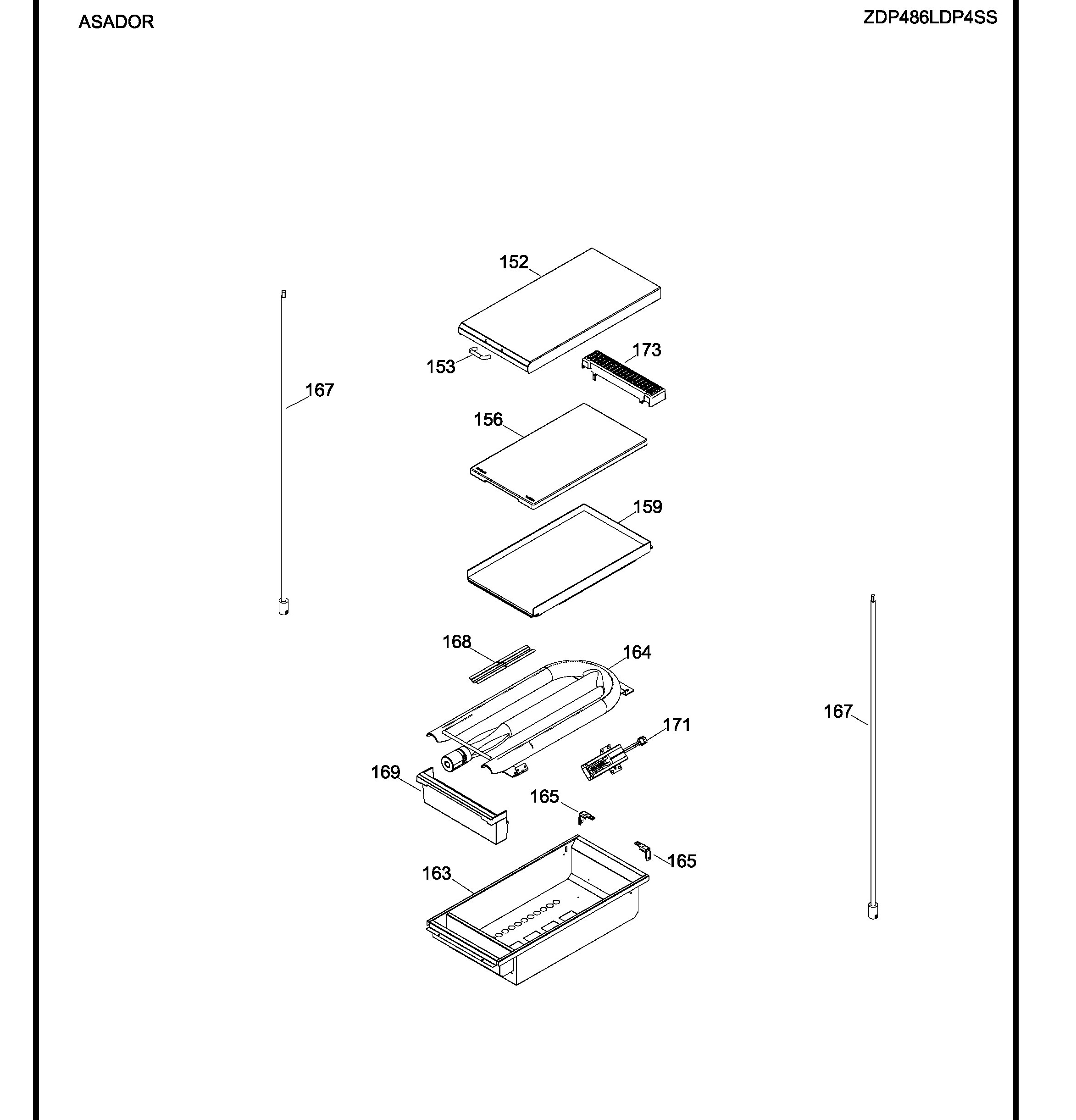 ZDP486LDP4SS Exploded View 2 appliance exploded-view parts diagram