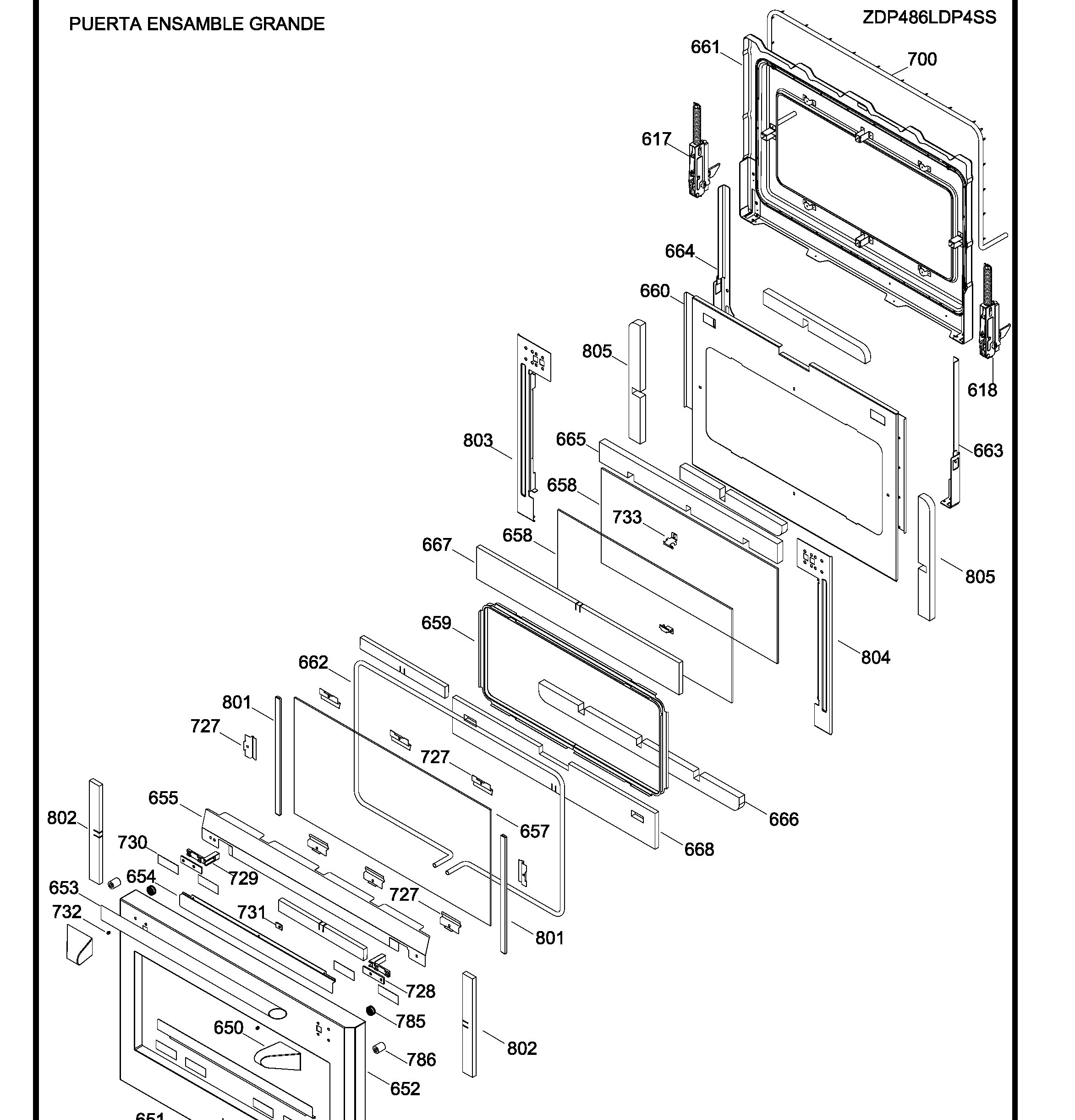 ZDP486LDP4SS Exploded View 5 appliance exploded-view parts diagram