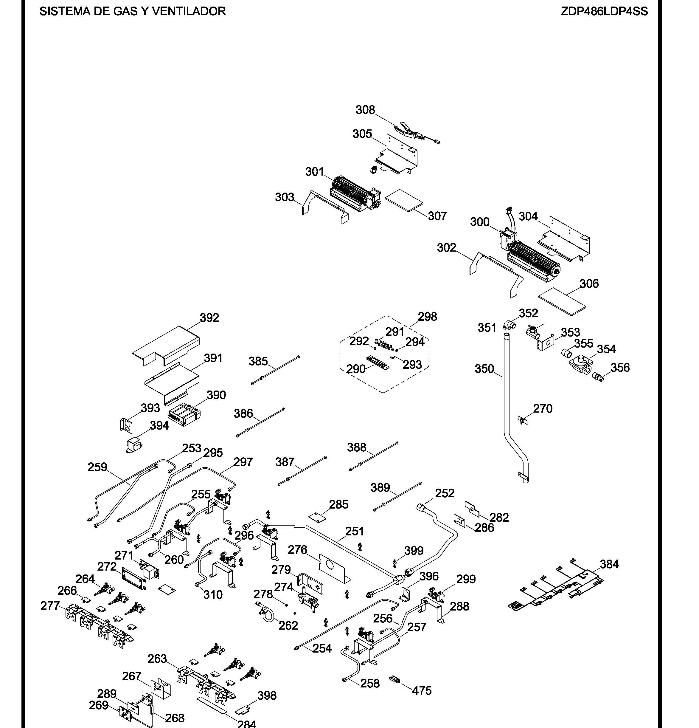 ZDP486LDP4SS Exploded View 3 appliance exploded-view parts diagram