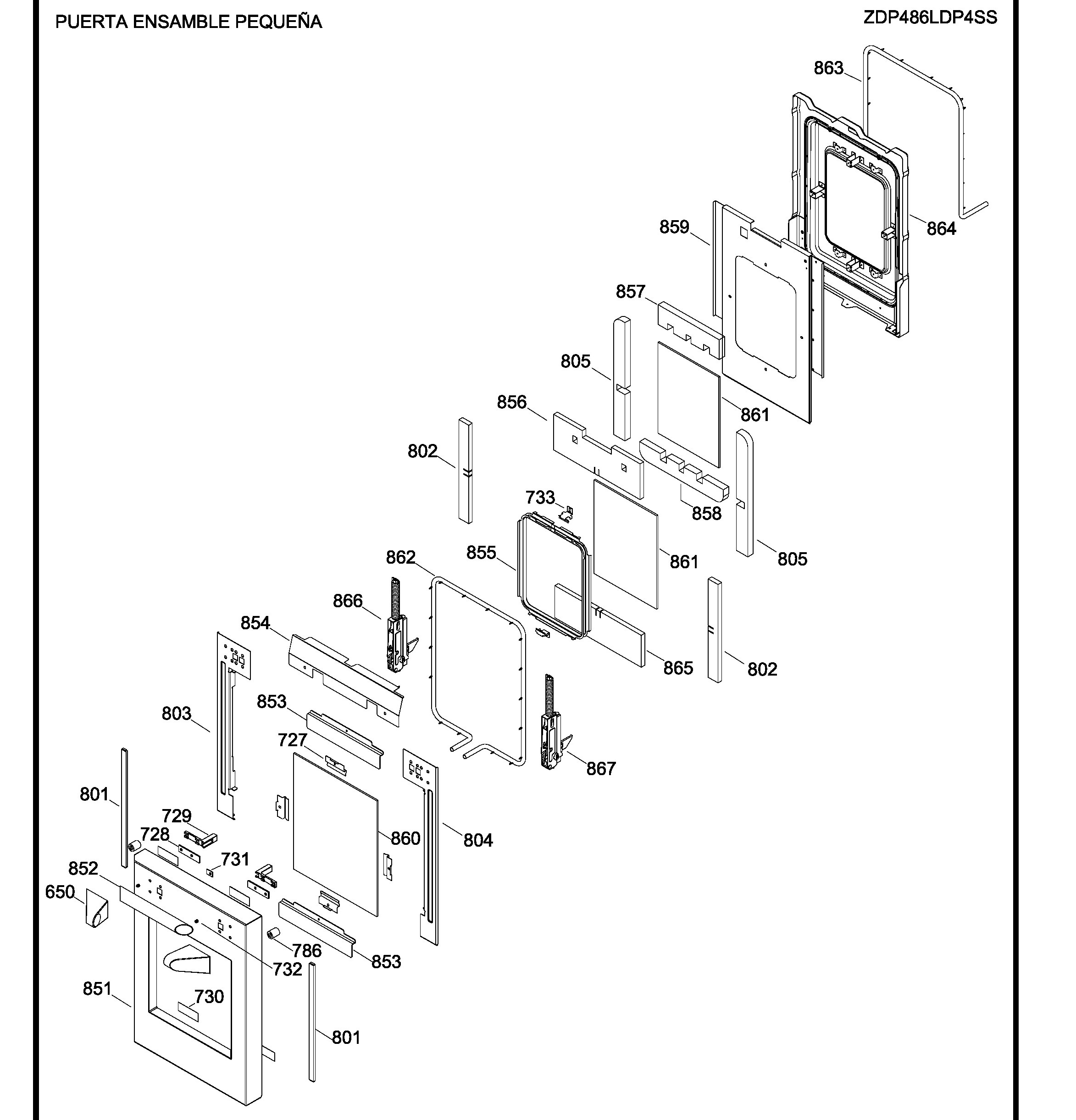 ZDP486LDP4SS Exploded View 6 appliance exploded-view parts diagram