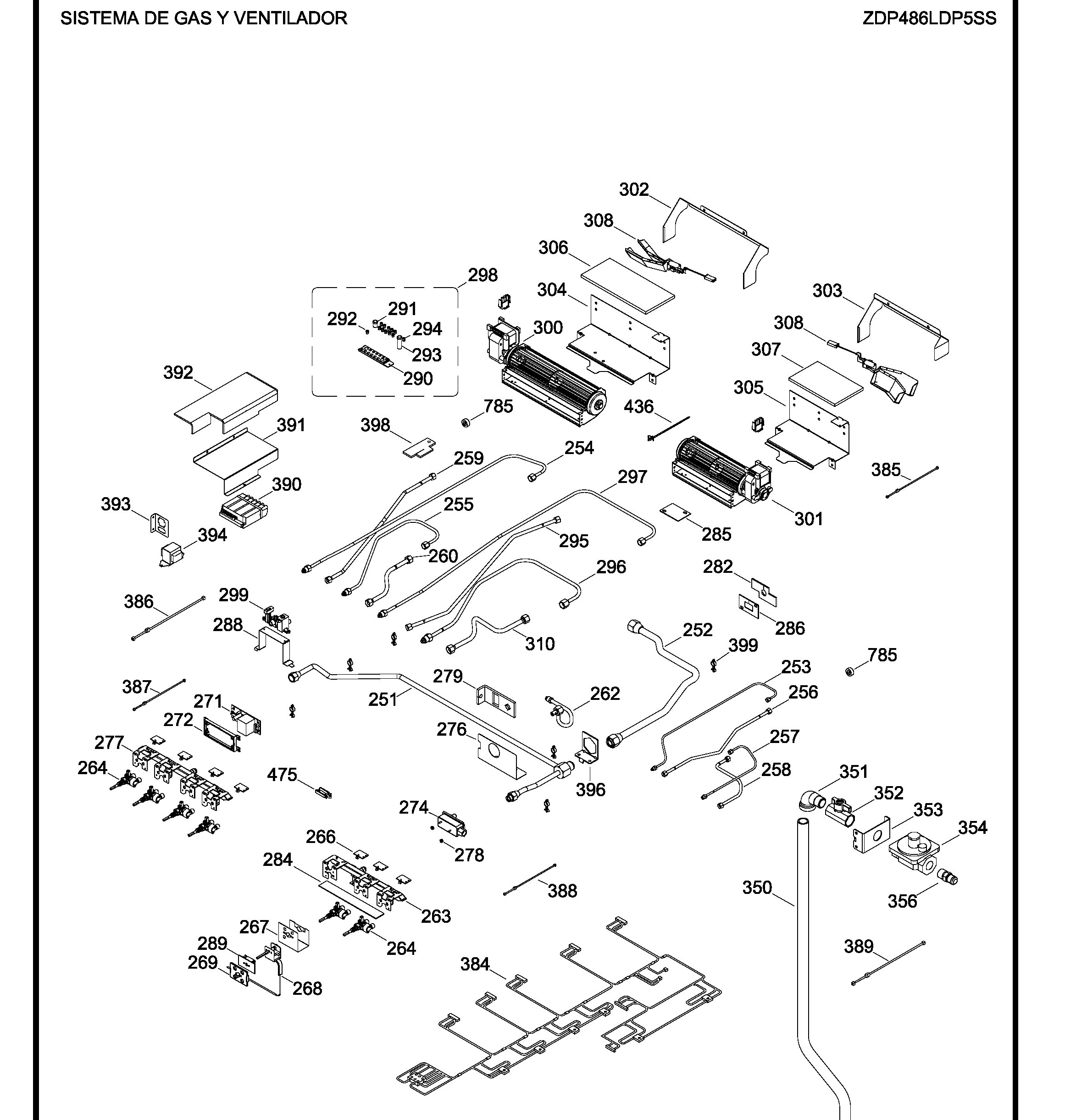 ZDP486LDP5SS Exploded View 3 appliance exploded-view parts diagram