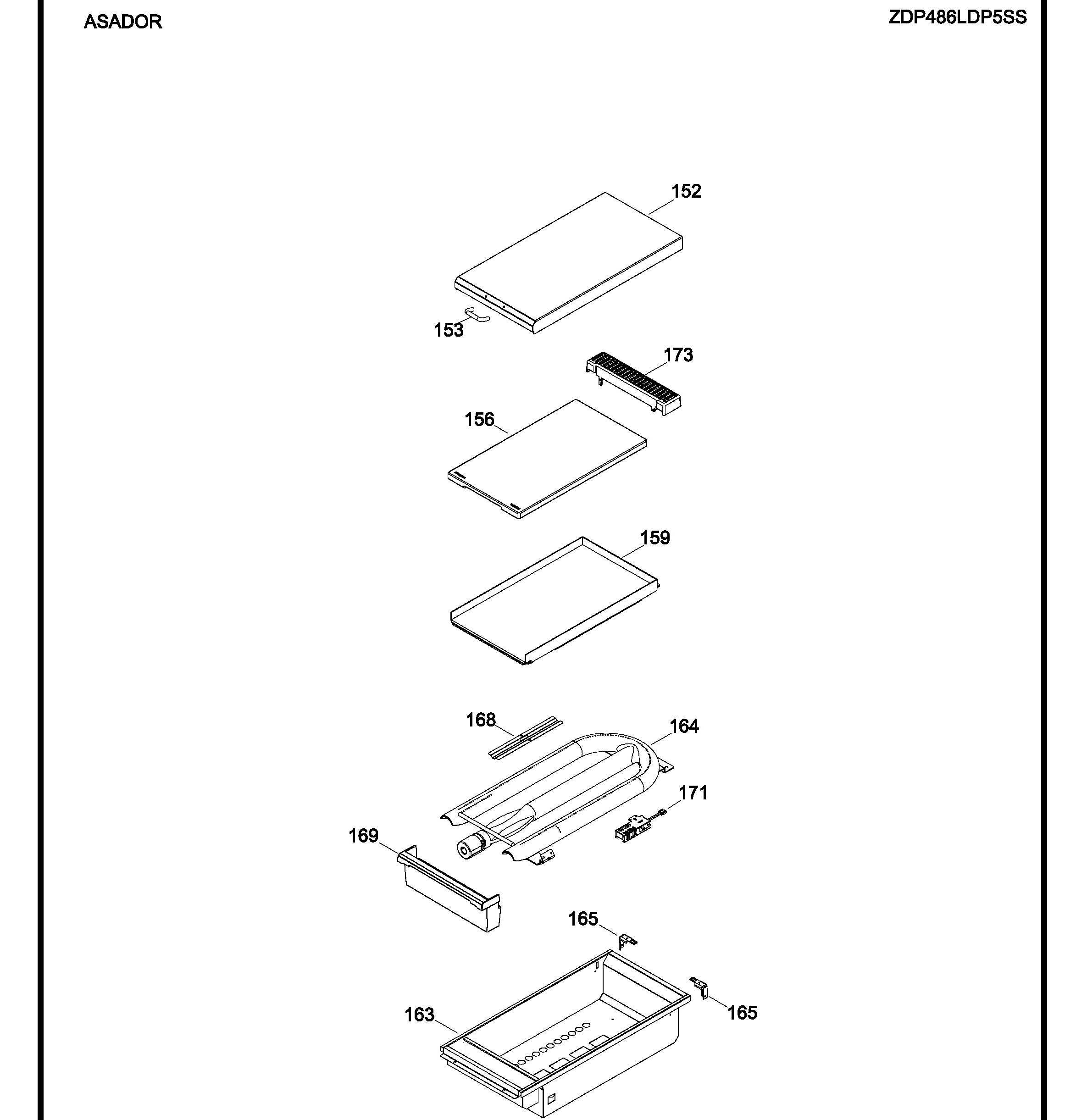 ZDP486LDP5SS Exploded View 2 appliance exploded-view parts diagram