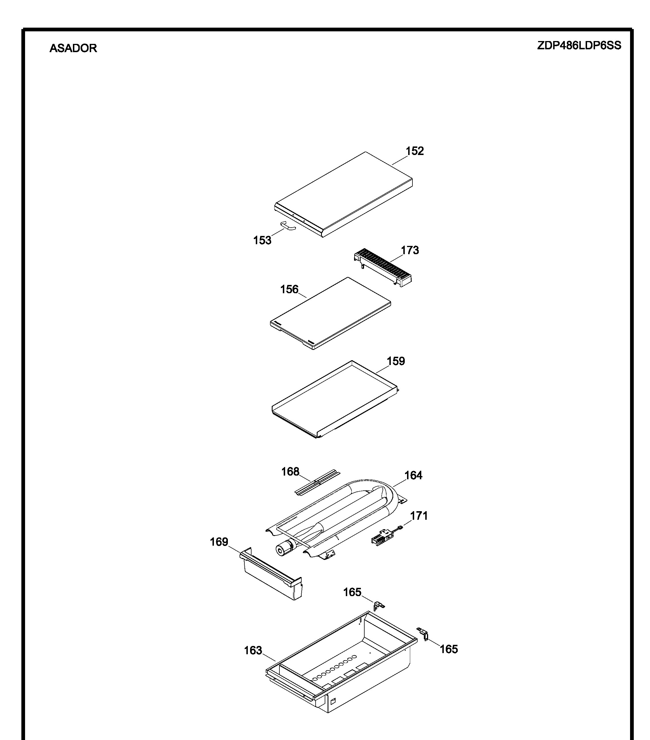ZDP486LDP6SS Exploded View 2 appliance exploded-view parts diagram